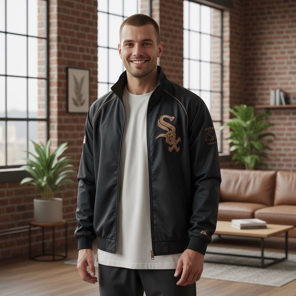 Majestic Vintage Chicago white Sox mlb zip sweatshirt jacket L y2k Size US L / EU 52-54 / 3 - 1 Thumbnail