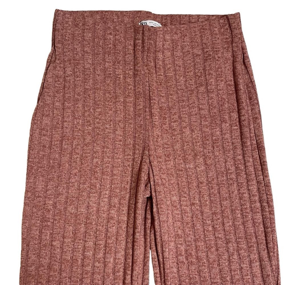 Zara NWT New Zara Ribbed Knit Flare Pants Size S Size 28" / US 6 / IT 42 - 4 Thumbnail