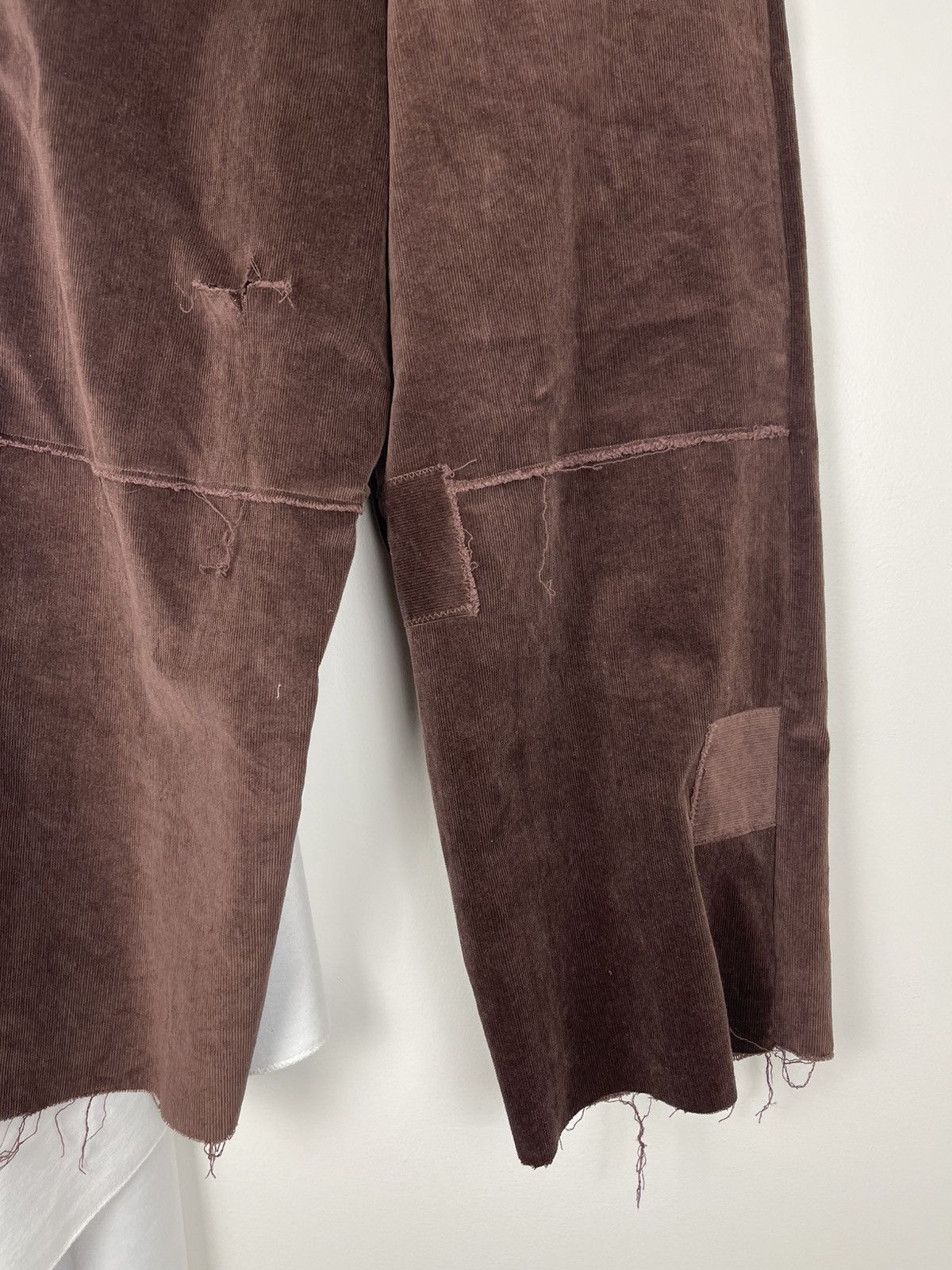 Chorley Maroon corduroy double knee distressed patchwork baggy pant Size US 34 / EU 50 - 3 Thumbnail
