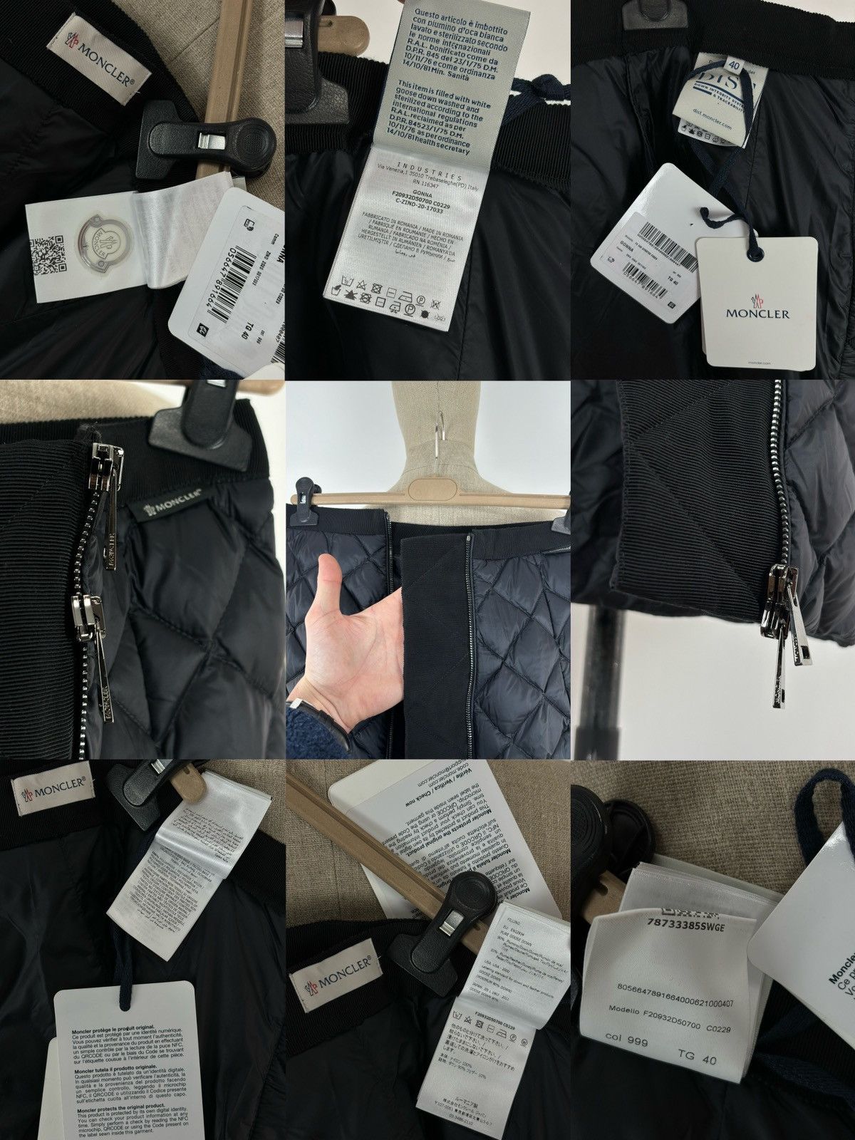 Moncler × Moncler Gamme Bleu × Moncler Grenoble NEW GONNA Logo Zip Pencil Down Puffer Quilted Long Straight Skirt Size 27" / US 4 / IT 40 - 25 Thumbnail