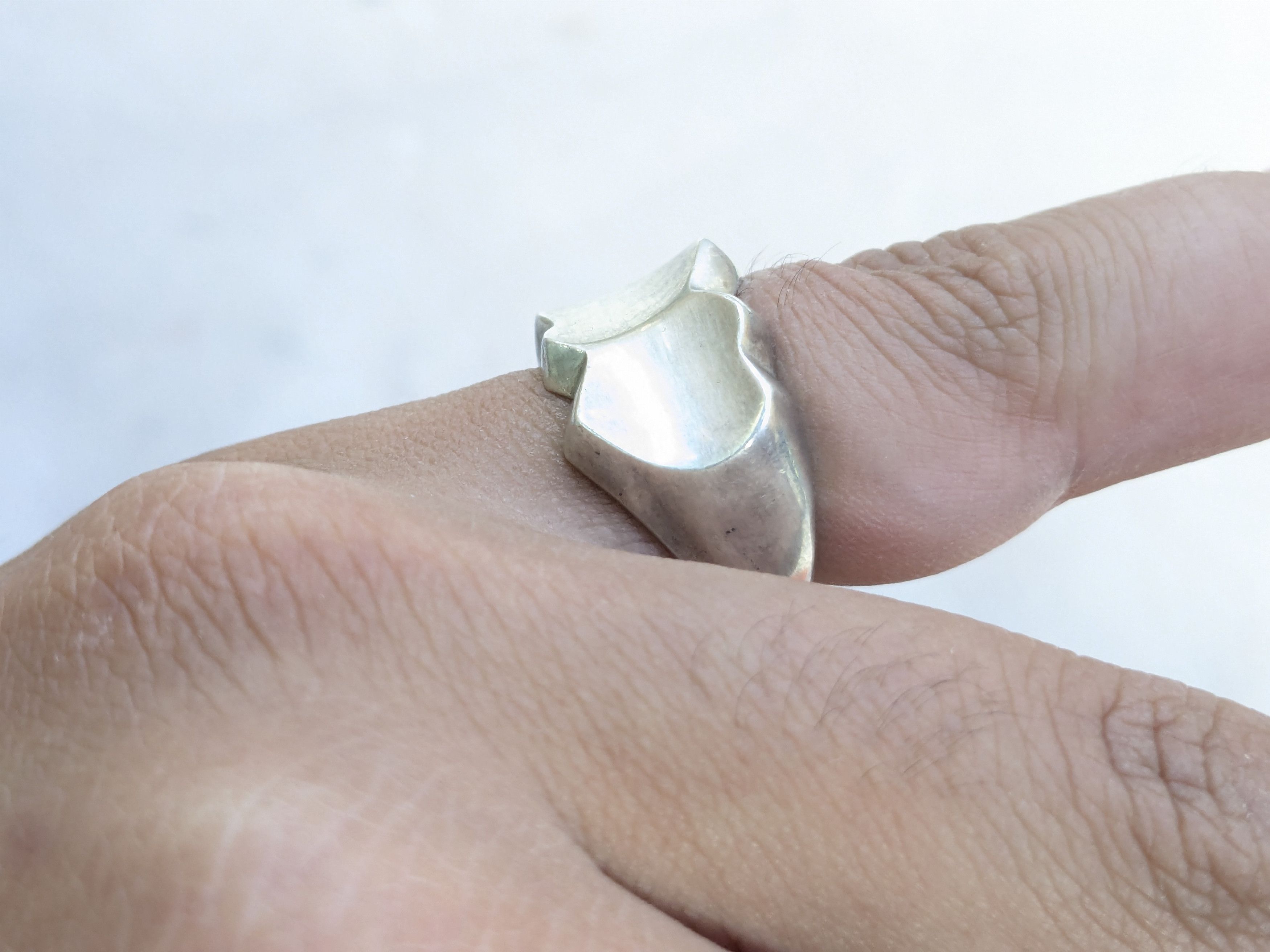Jewelry Vintage Sterling Silver Ring Hearts 7.75 Taxco Mexico Size ONE SIZE - 11 Thumbnail