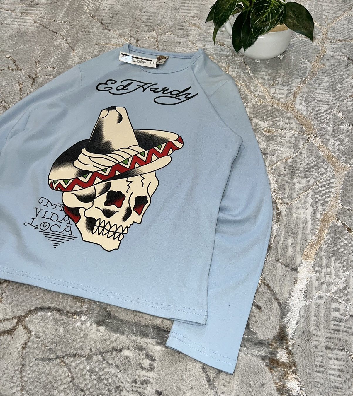 Ed Hardy × Vintage ED HARDY VINTAGE LIGHT SWEATSHIRT CREWNECK AFFLICTION STYLE Size US M / EU 48-50 / 2 - 4 Thumbnail
