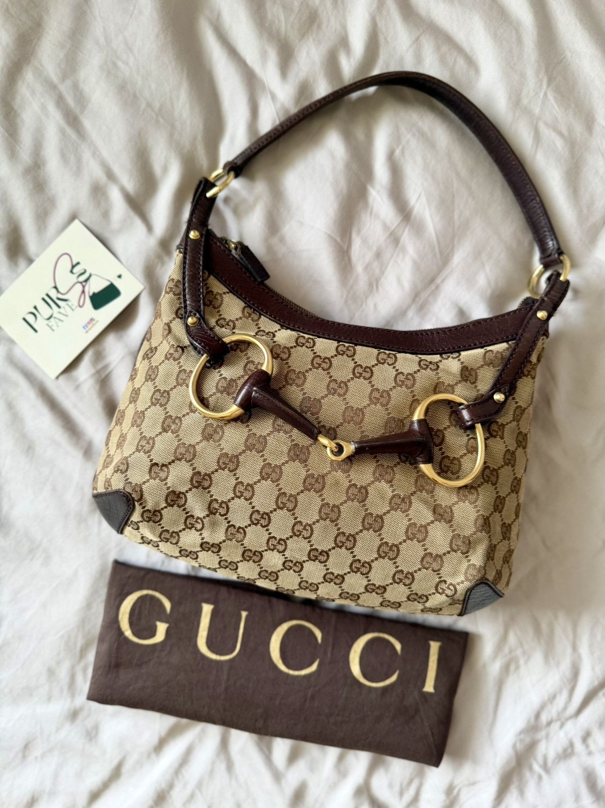 Gucci Authentic GUCCI Horsebit GG Canvas Brown Hobo Shoulder Bag Size ONE SIZE - 8 Thumbnail