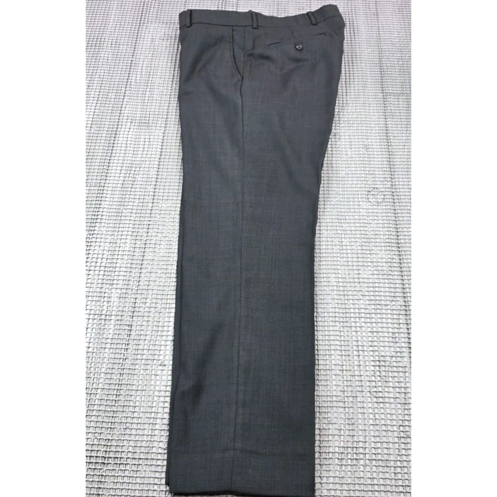 Vintage BALLIN Dress Pants Wool Flat Front Trousers 36x30 Men Regular Gray Size US 36 / EU 52 - 3 Thumbnail