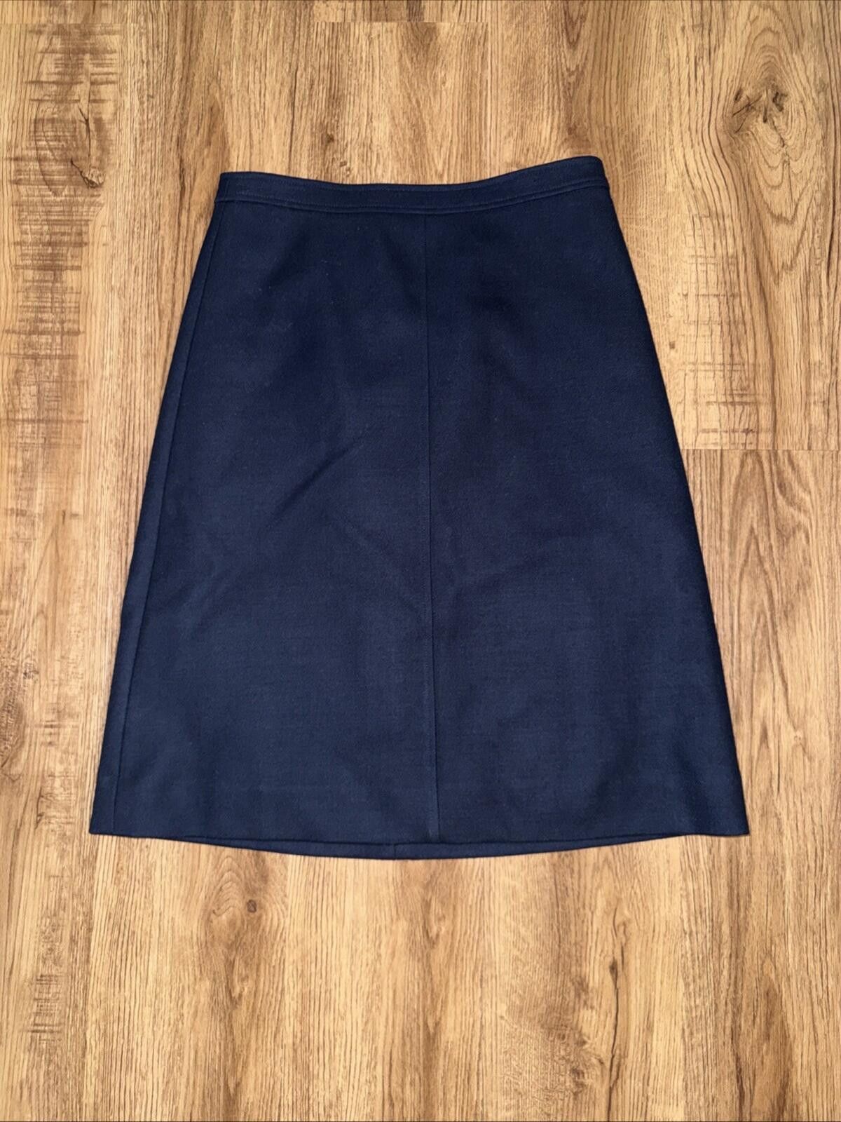 J.Crew J Crew A Line Skirt Sz 6 Navy Wool Lined Career Work Capsule Size 28" / US 6 / IT 42 - 1 Thumbnail