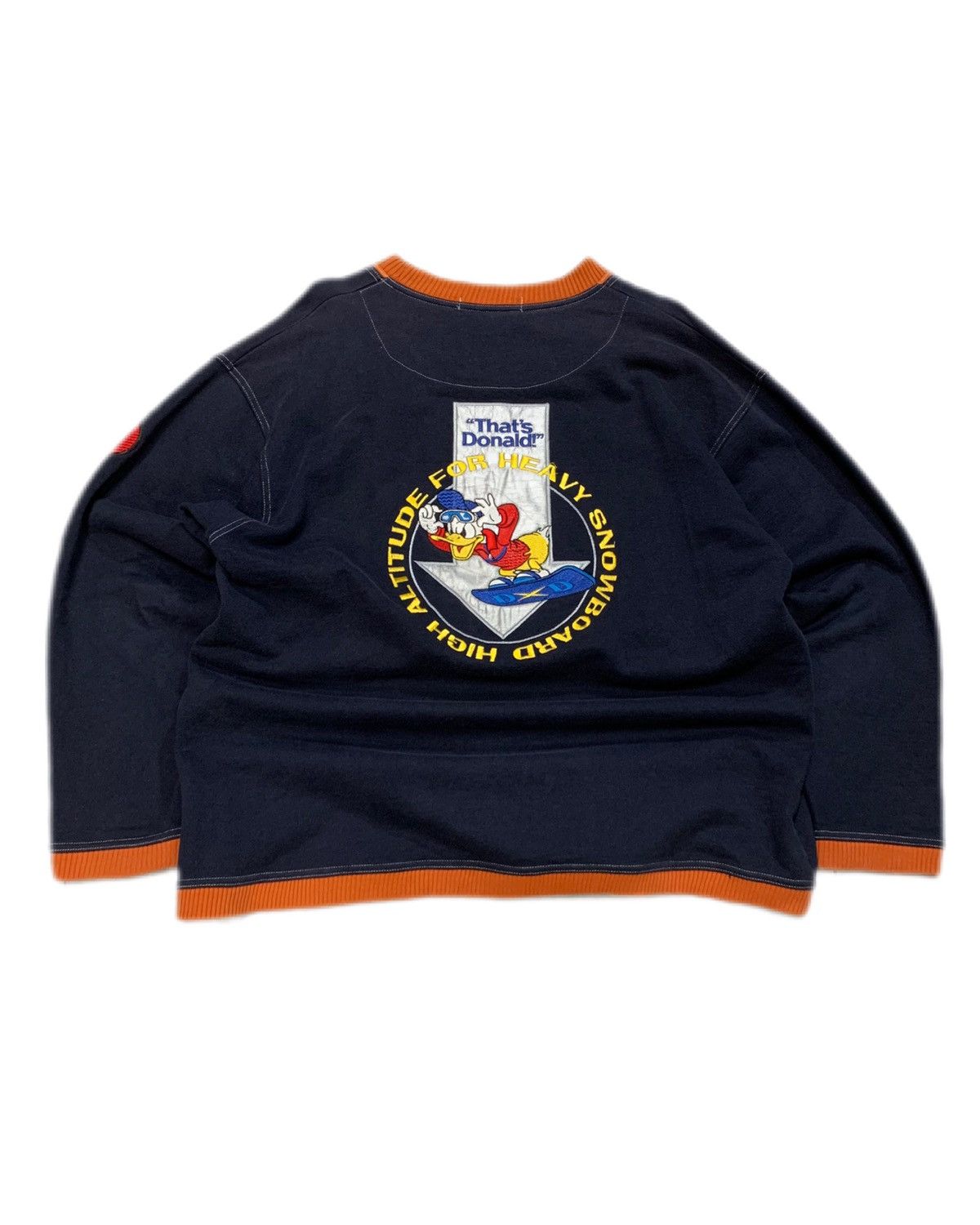 Disney Y2K vintage Donald duck Embroidered rare crew neck sweater Size US L / EU 52-54 / 3 - 2 Thumbnail