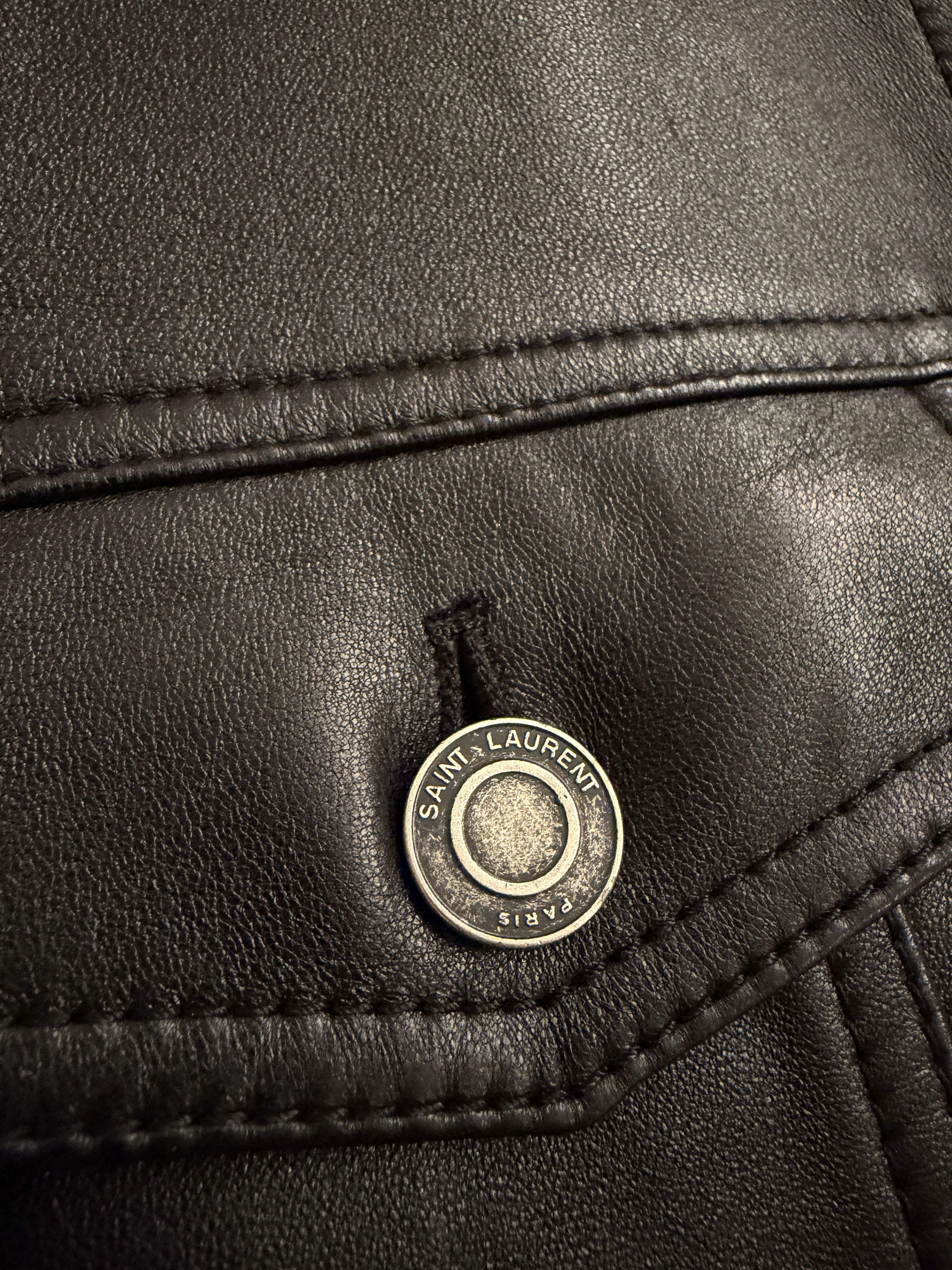 Saint Laurent Paris LAMBSKIN DENIM JACKET Size US L / EU 52-54 / 3 - 7 Thumbnail