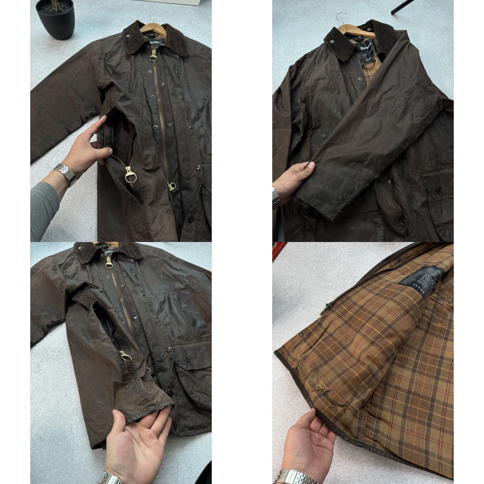 Barbour VINTAGE Barbour Beaufort Jacket Mens XL Brown Waxed Overcoat 90s Barbour Waxed England USA Retro Barbour 117 cm C46/Large Size US XL / EU 56 / 4 - 9 Thumbnail