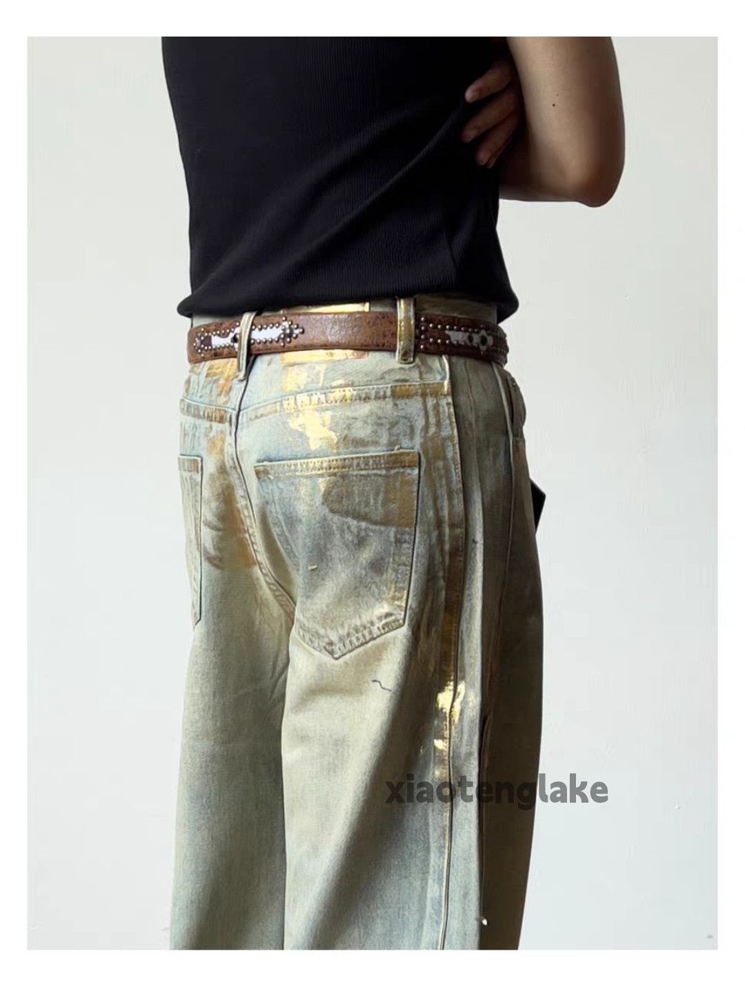 Jean xz utility vintage distressed faded punk yuppie grunge jeans Size US 32 / EU 48 - 3 Thumbnail