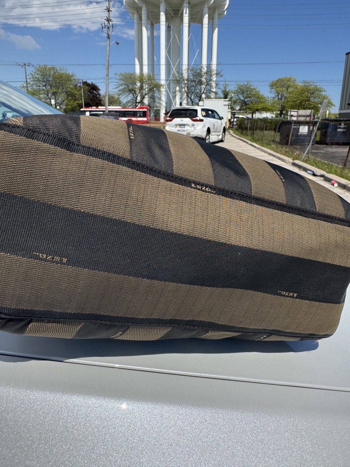 Fendi FENDI Vintage Leather Canvas Shoulder Bag Vertical Stripe Size ONE SIZE - 12 Thumbnail