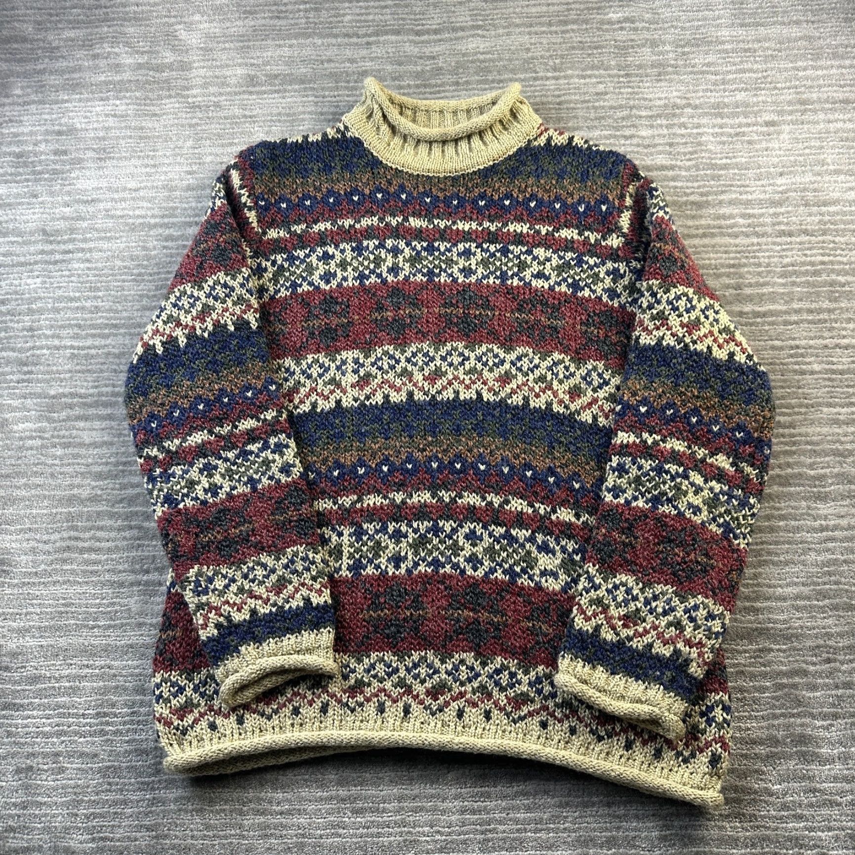 Vintage VINTAGE Carolyn Taylor Sweater Womens Small Fair Isle Nordic Knit Roll Neck Size S / US 4 / IT 40 - 2 Thumbnail