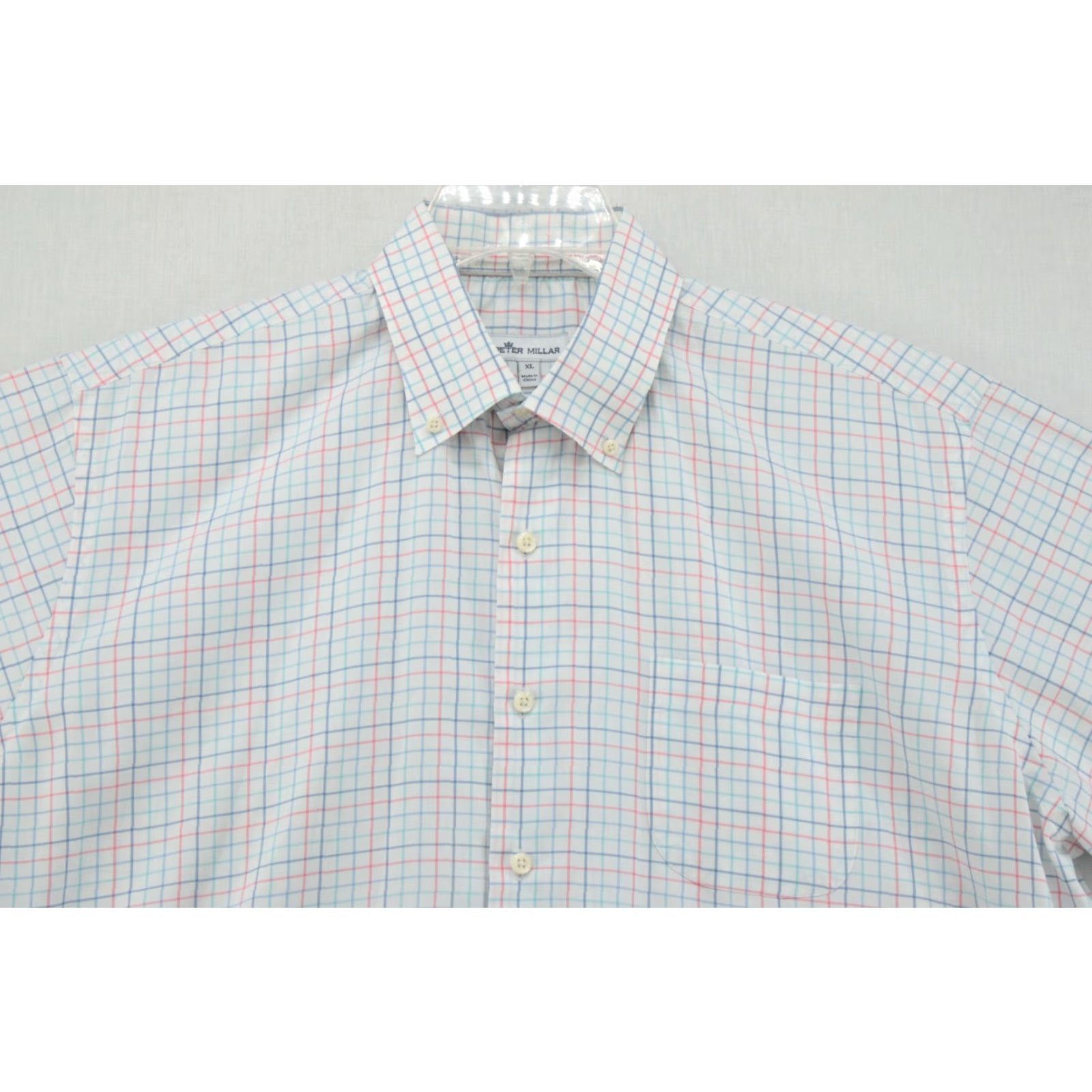 Peter Millar Peter Millar Shirt Men's XL White Blue Red Plaid Stretch Crown Ease Emory Sport Size US XL / EU 56 / 4 - 3 Thumbnail