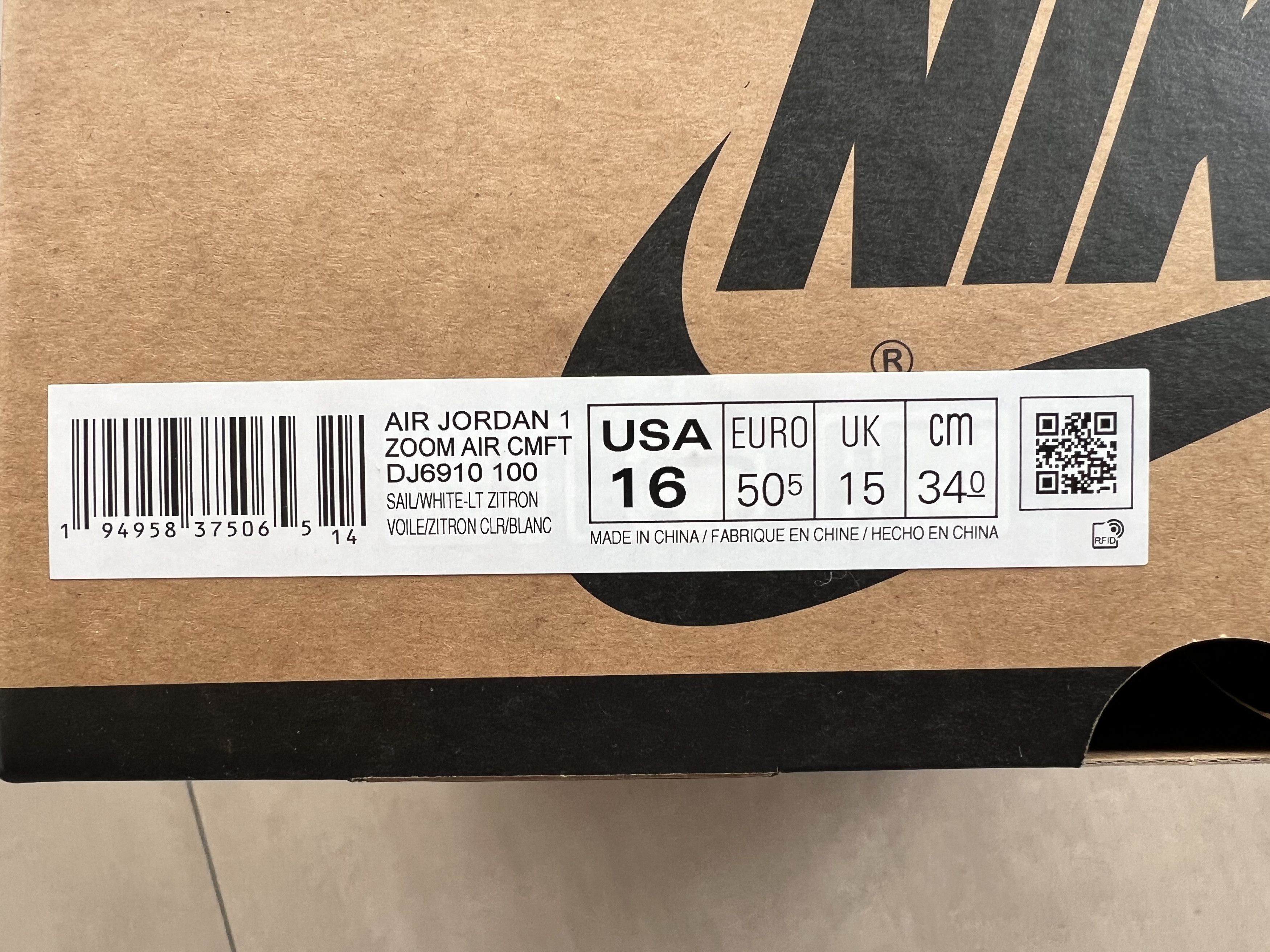 Nike AIR JORDAN 1 ZOOM AIR US 16 DJ6910 100 SAIL/WHITE-LT ZITRON Size US 15 / EU 48 - 7 Thumbnail