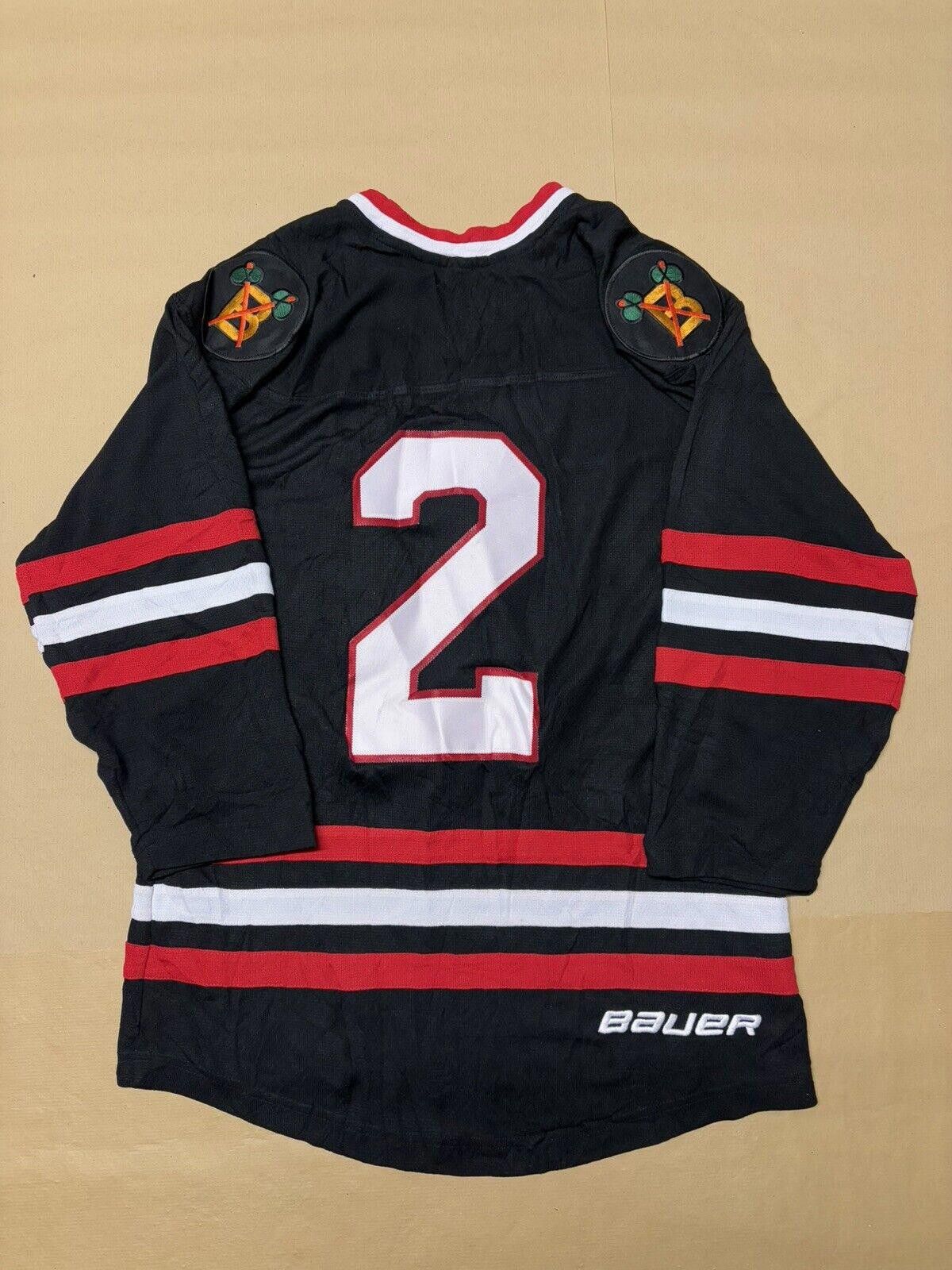 Starter VINTAGE RARE Bauer CHICAGO BLACKHAWKS HOCKEY JERSEY #02 YL Size ONE SIZE - 2 Thumbnail