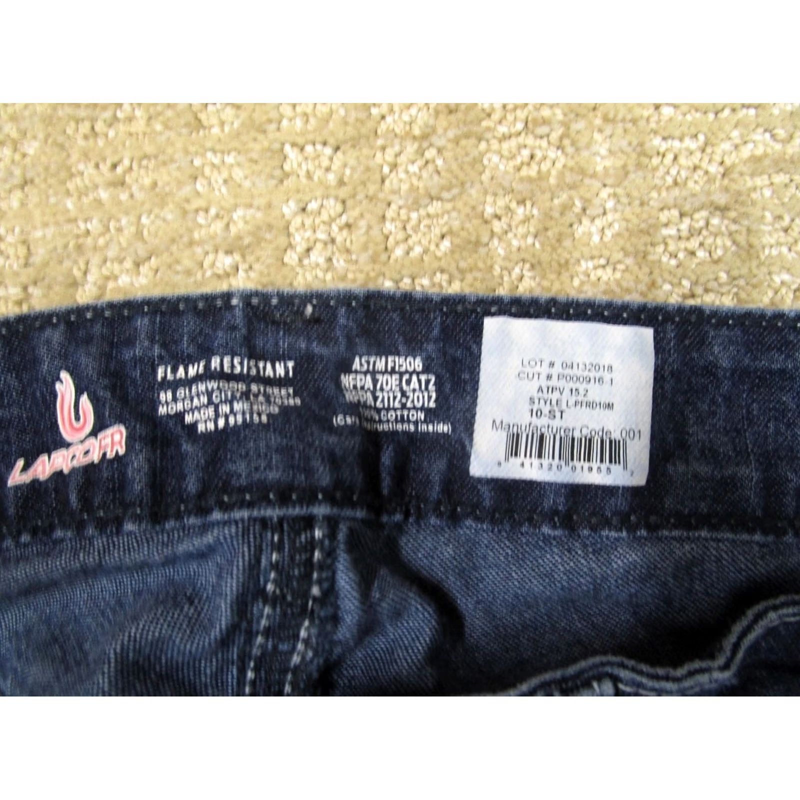 Denime LAPCO Jeans Women 10 Blue Straight Flame-Resistant Denim Pants Dark Wash 5-Pocket Regular Size 32 Blue Size 32" / US 10 / IT 46 - 8 Thumbnail