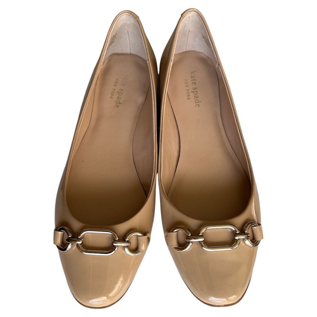 Kate Spade KATE SPADE NEW YORK Beige Pauly Leather Ballet Flats, US8 Size US 8 / IT 38 - 3 Thumbnail