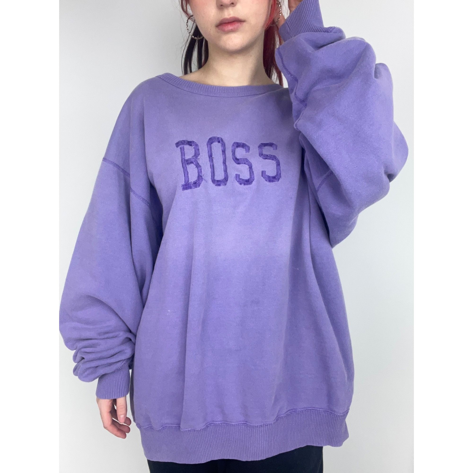 Vintage Vintage Boss Purple Crewneck Size XL / US 12-14 / IT 48-50 - 1 Thumbnail