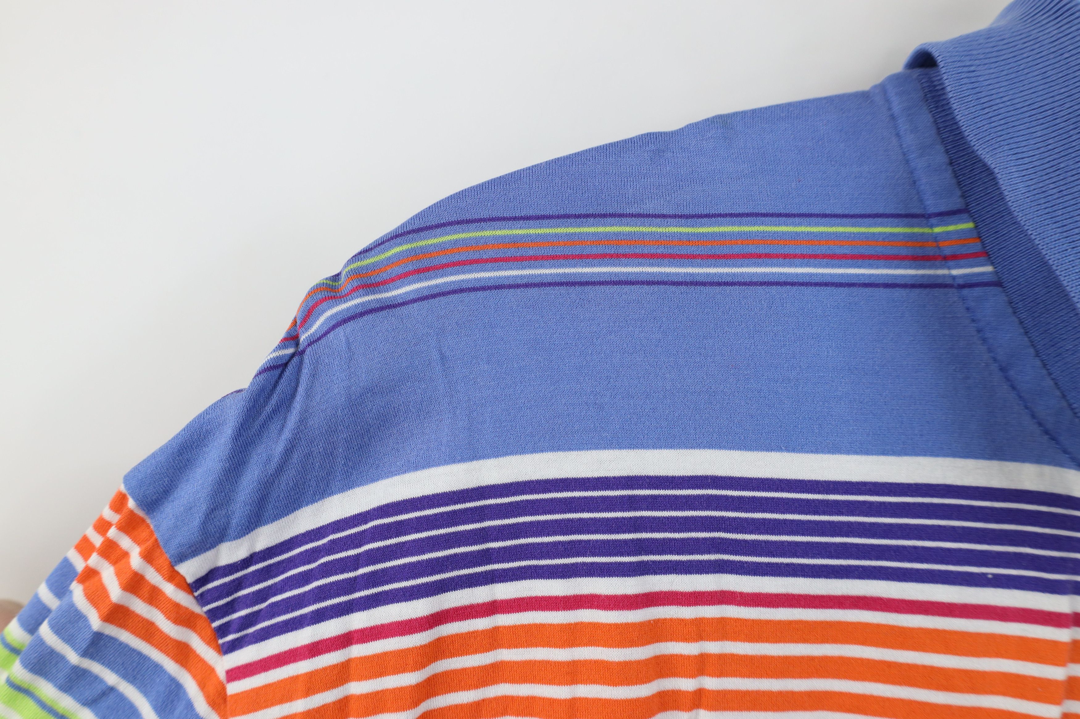 Polo Ralph Lauren Vintage 90s Y2K Ralph Lauren Soft Knit Rainbow Striped Polo Size US L / EU 52-54 / 3 - 8 Thumbnail