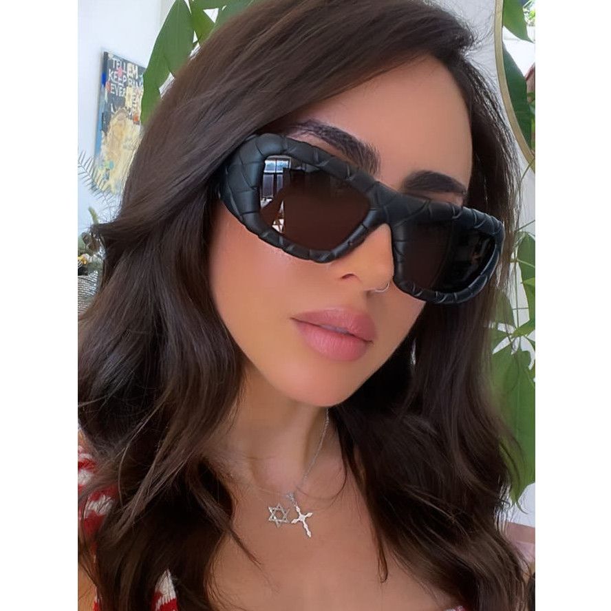 image of New Bottega Veneta Bv1303S Black Braided Sunglasses $561, Men's