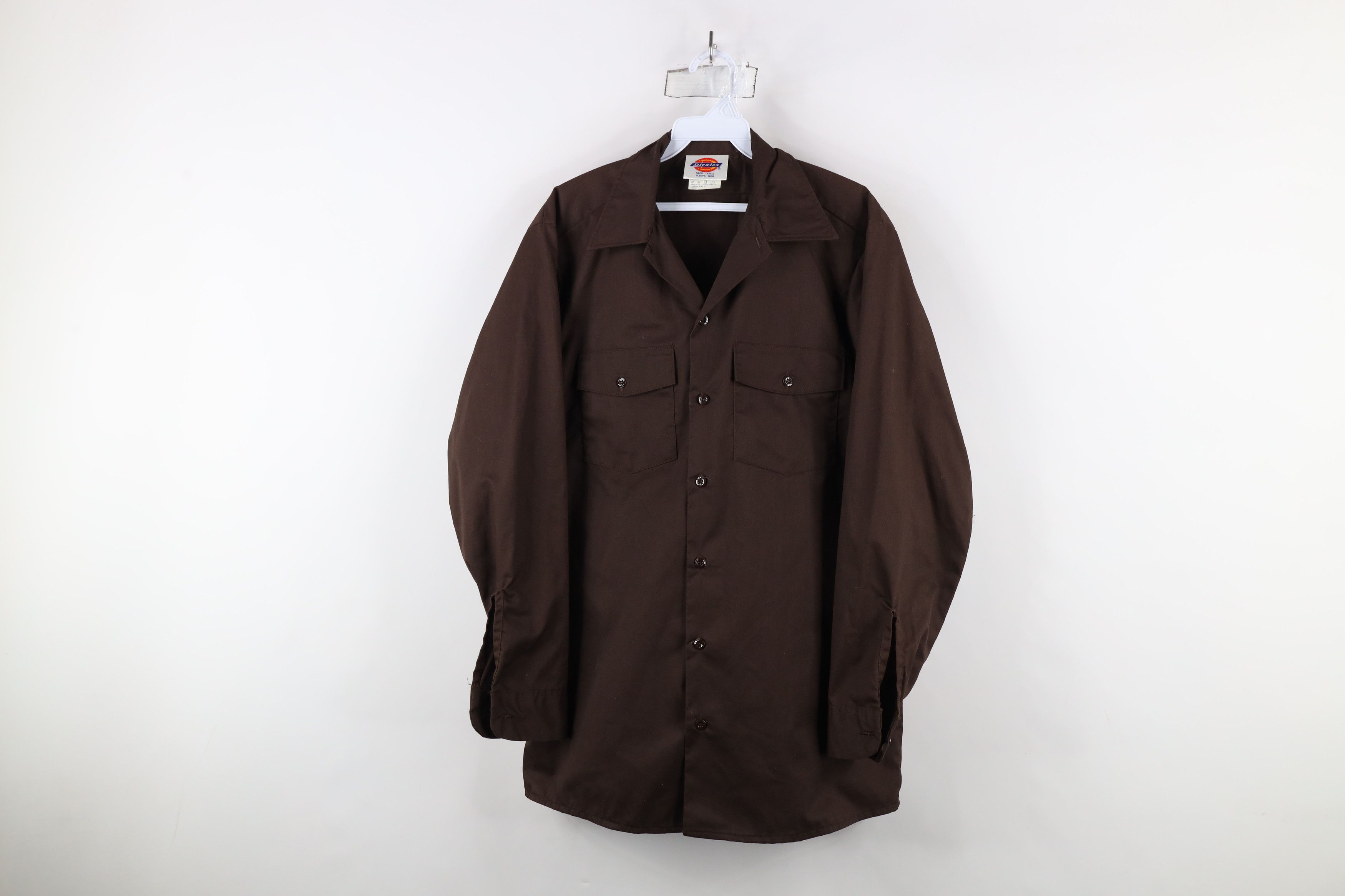 Dickies × Vintage Vintage 90s Dickies Faded Workwear Button Shirt Brown USA Size US M / EU 48-50 / 2 - 1 Thumbnail