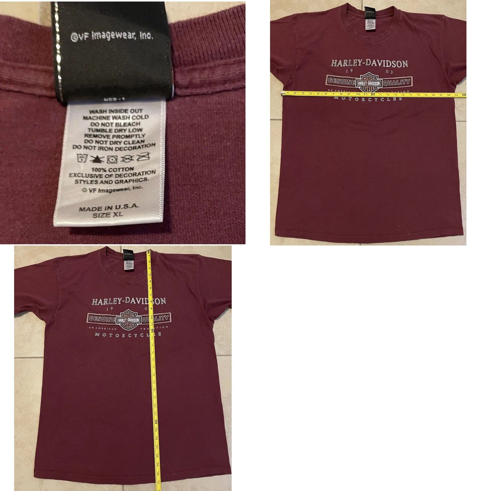 Harley Davidson VINTAGE Harley Davidson Shirt XL USA Oregon Biker Punk Grunge 90s Y2K Red USA Mens T-Shirt Size US XL / EU 56 / 4 - 9 Thumbnail