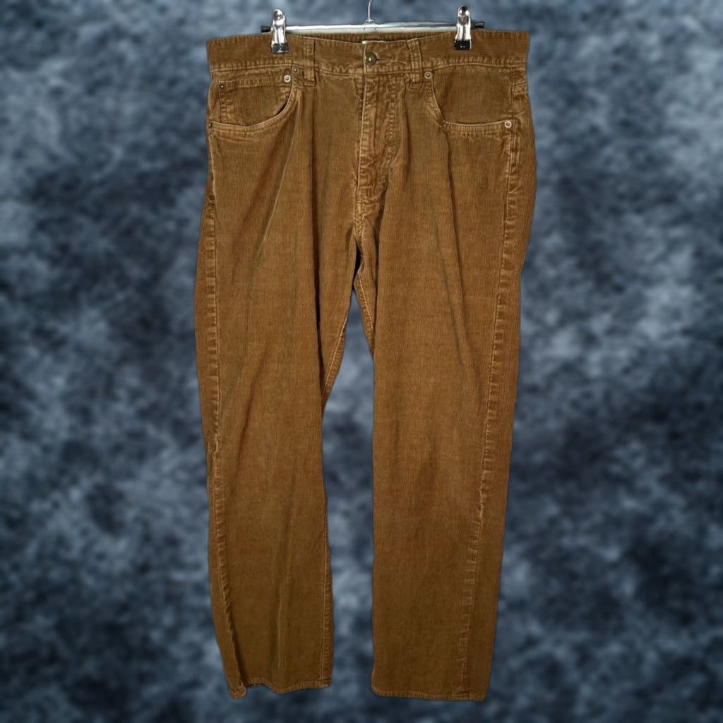 J.Crew J.CREW Slim Straight Corduroy Pants Brown 100% Cotton Mens 33 x 28 Vintage Front Flat Front 5-Pocket Chino Size US 33 - 1 Thumbnail