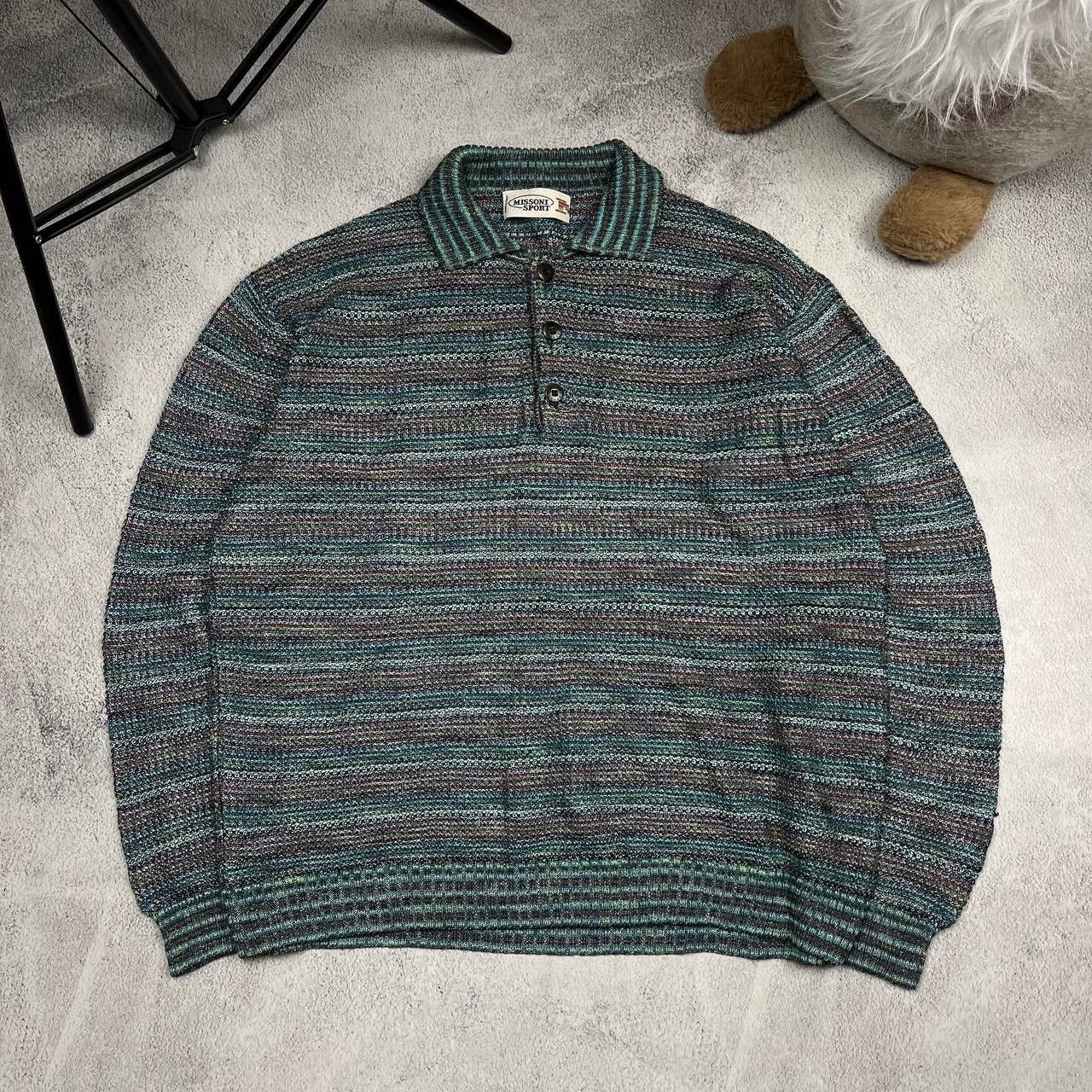 image of Vintage Missoni Sport Made In Italy Y2K Polo Knitwear in Mix, Men's (Size Medium)