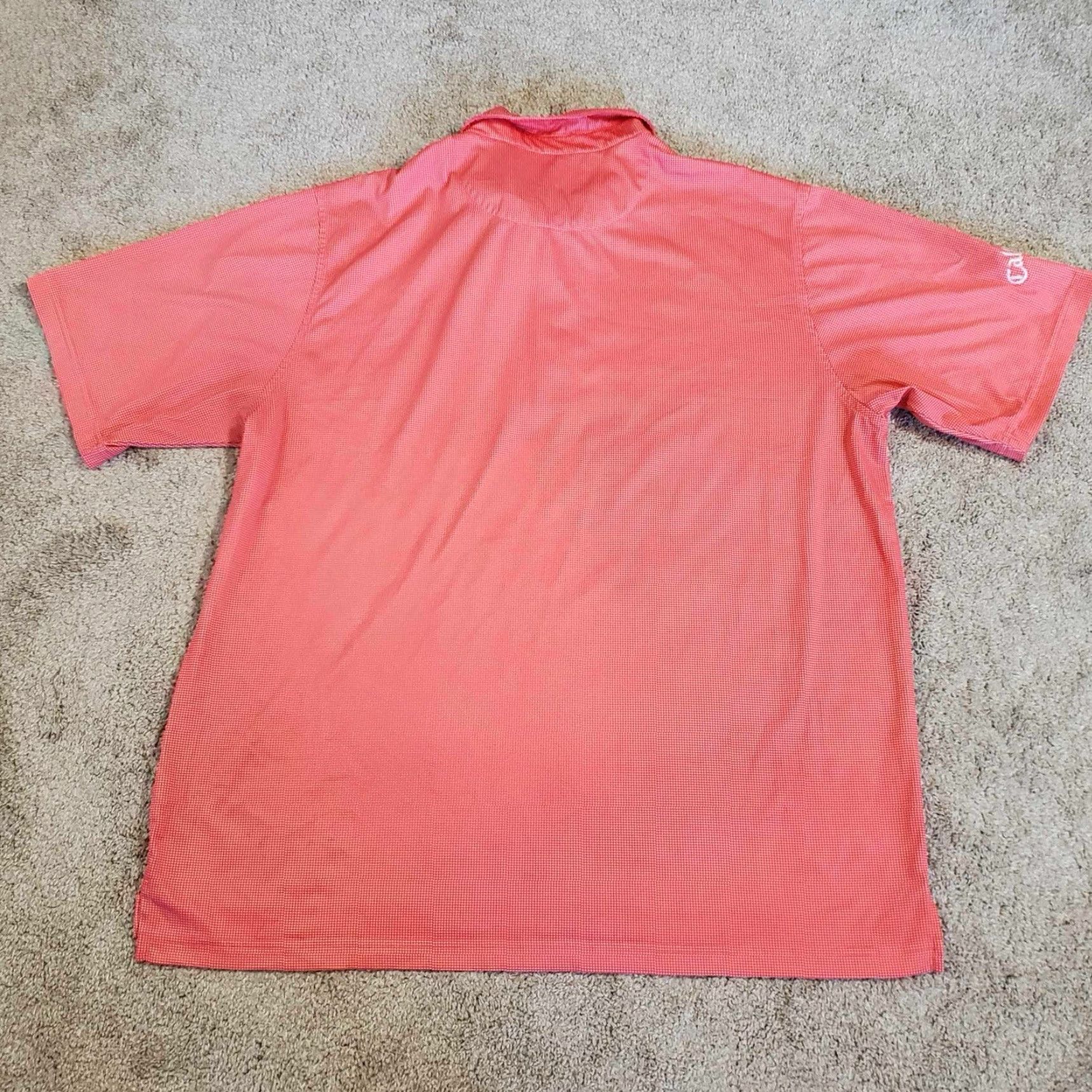 Callaway Golf Donald Ross Polo Polyester Large L Embroidered Logo Shirt Mens