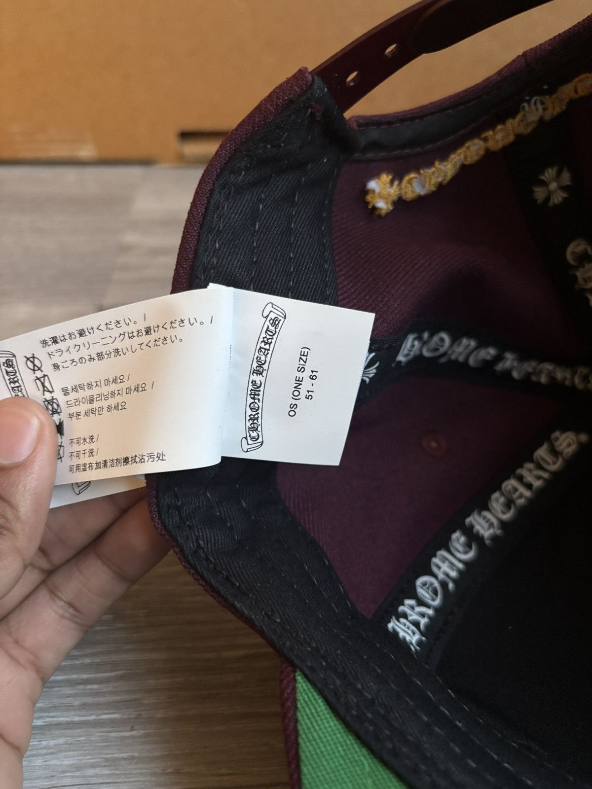 Chrome Hearts Chrome Hearts CH Baseball Cap Burgundy/Gold Snapback Hat Size ONE SIZE - 8 Thumbnail