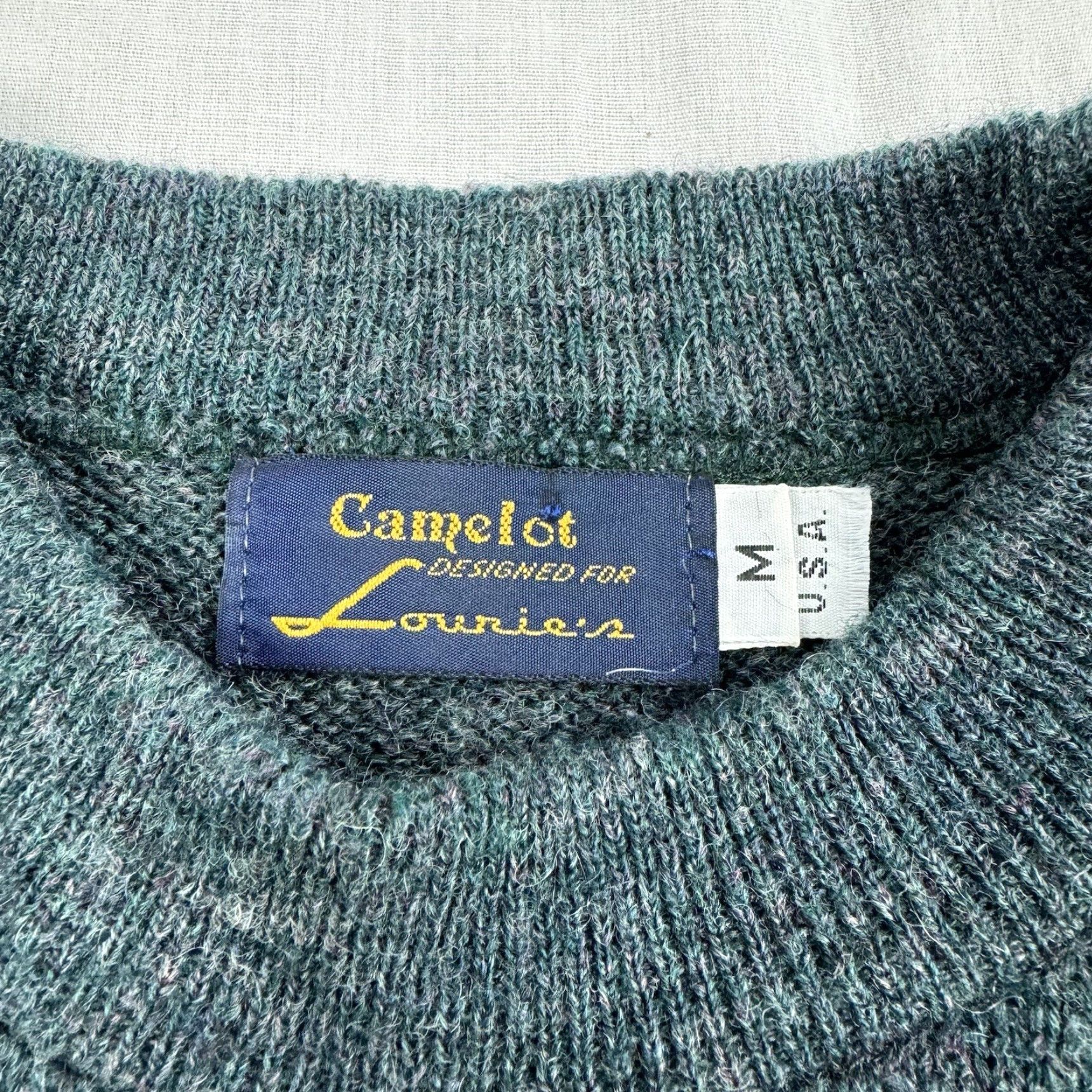 Camel VINTAGE Camelot Sweater Men's Medium Casual Knit Wool Blend 80s Blue Striped Pullover Size US M / EU 48-50 / 2 - 3 Thumbnail