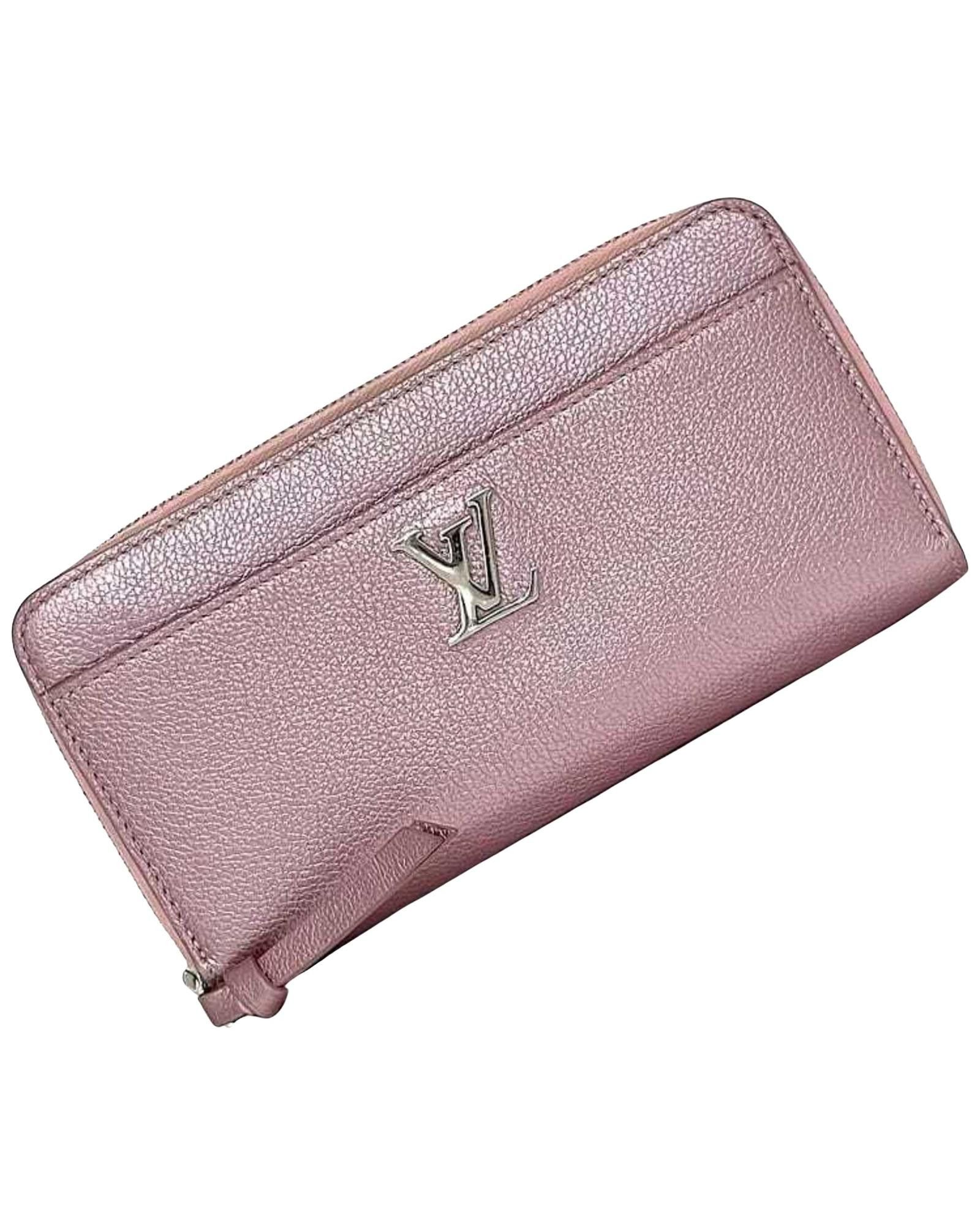 image of Louis Vuitton Luxurious Leather Bi-Fold Wallet in Pink, Women's