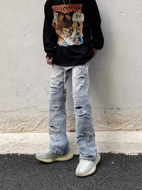 VIBE High street heavy industry design ripped patch jeans Size US 31 - 1 Thumbnail