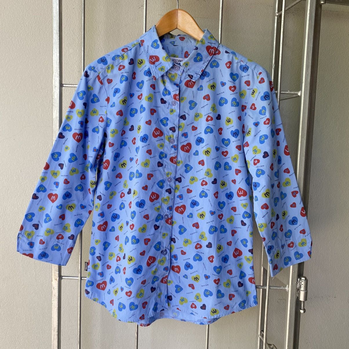 Moschino MOSCHINO Blue M&M Print Shirt Size L / US 10 / IT 46 - 17 Thumbnail