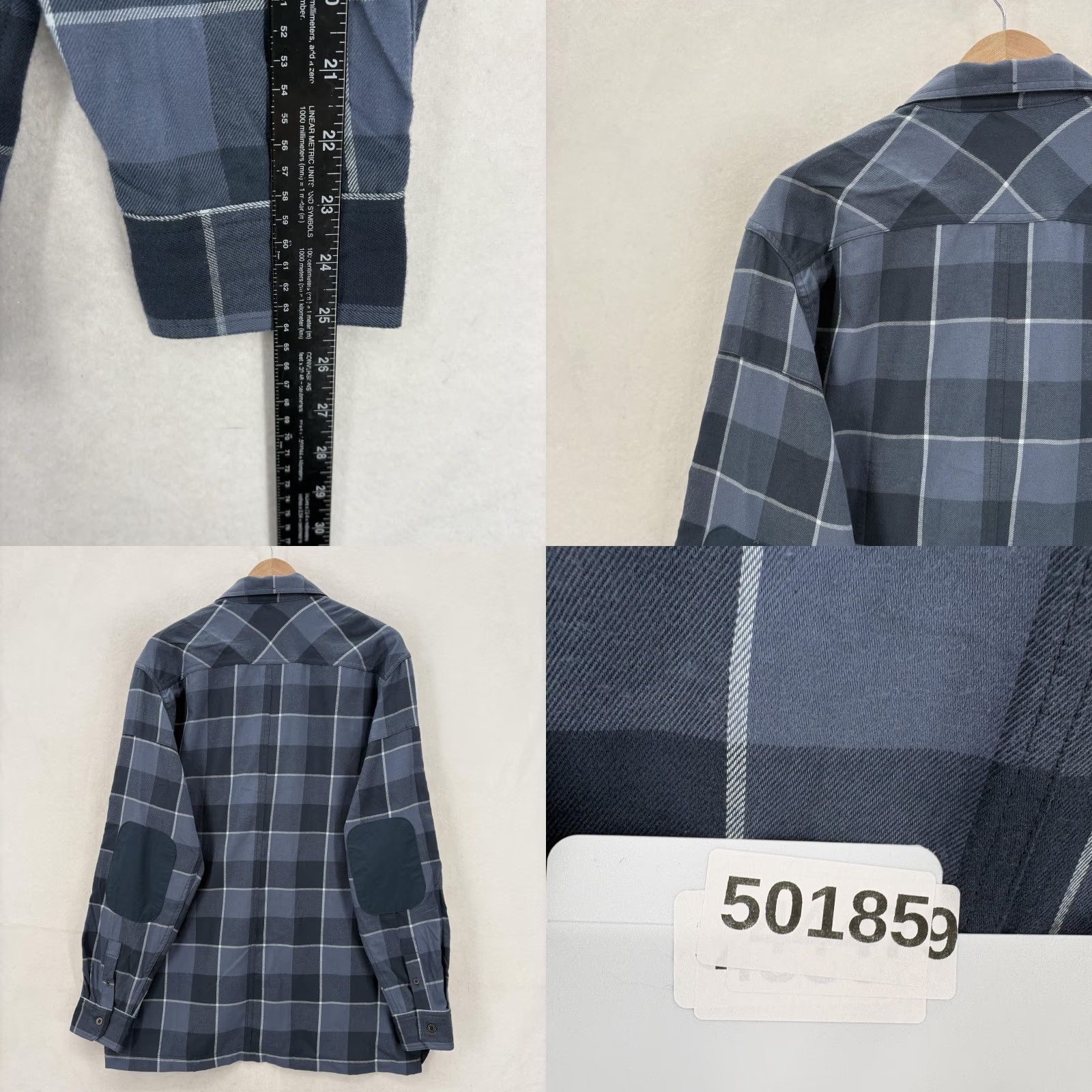 Wrangler Wrangler ATG Shirt Mens Large Blue Plaid Long Sleeve Flannel UV Protection Trail Size US L / EU 52-54 / 3 - 9 Thumbnail