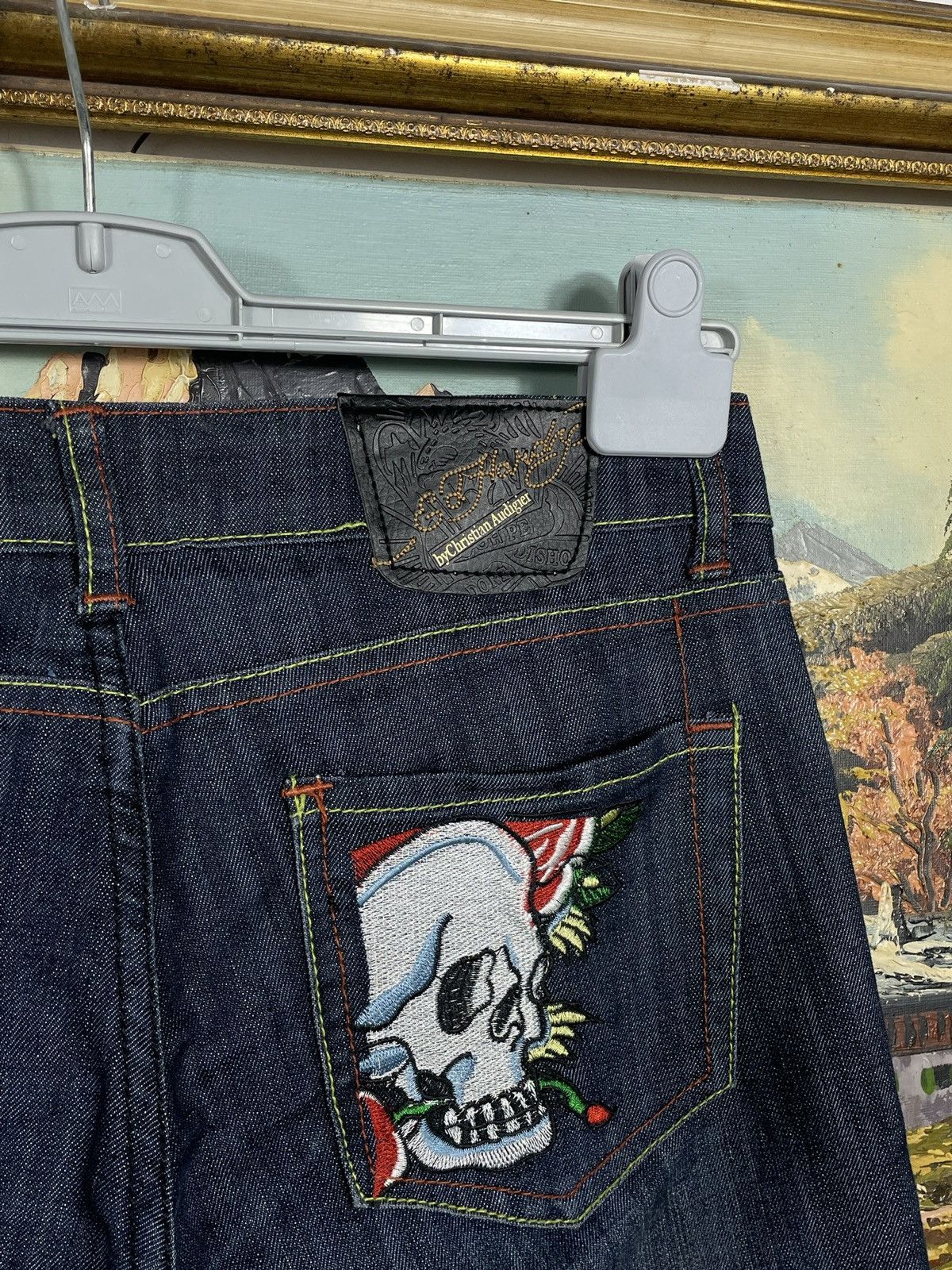 Ed Hardy × Vintage Ed Hardy Vintage Y2k Low Rise Denim Trousers Jeans Drip Swag Size 28" / US 6 / IT 42 - 10 Thumbnail