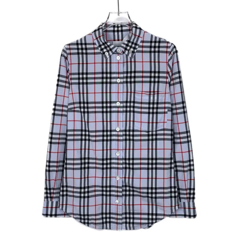 Burberry Blue Cotton Check Shirt for Women