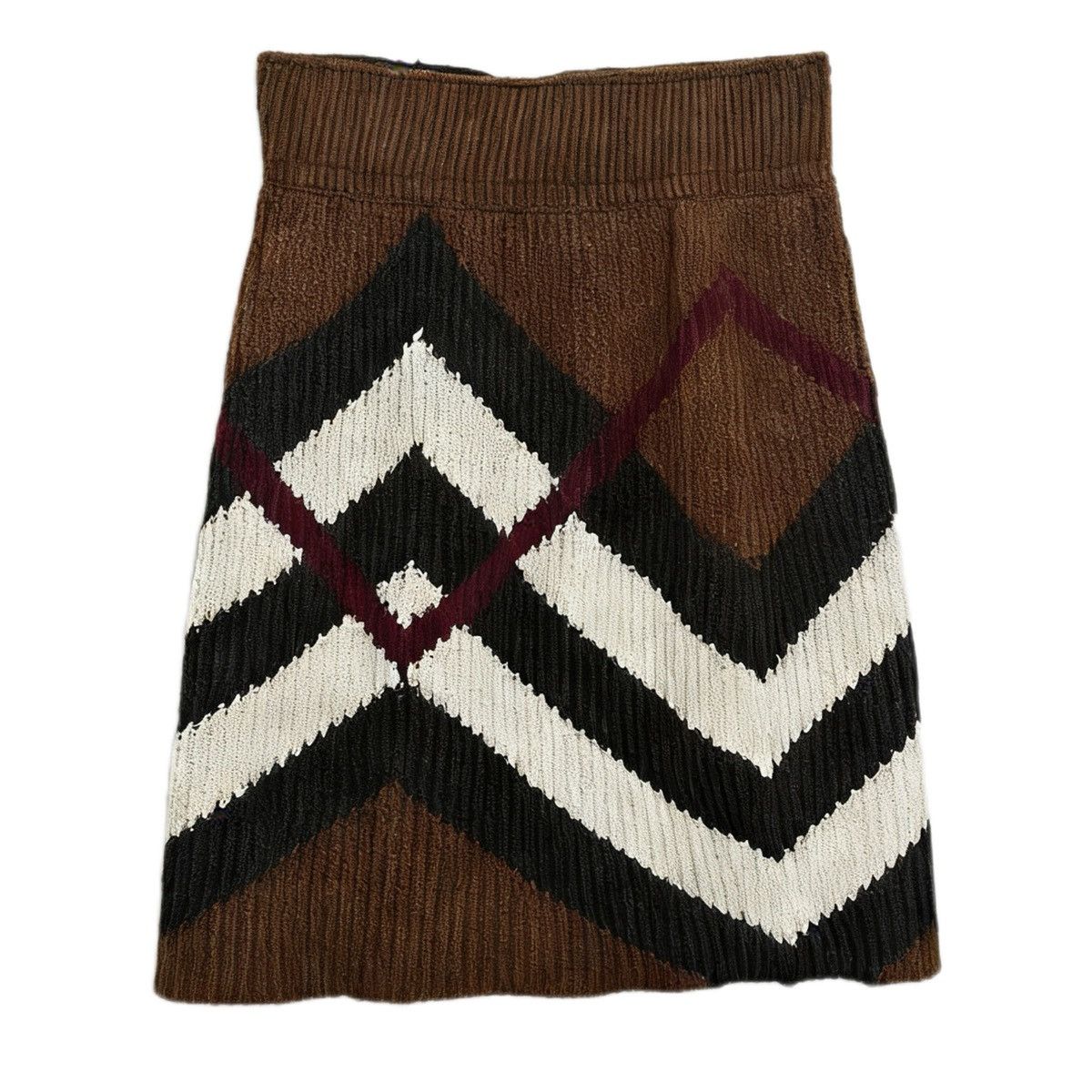 Burberry Burberry Chevron Cashmere Blend Mini Casual Skirt K26WX Size 27" / US 4 / IT 40 - 3 Thumbnail