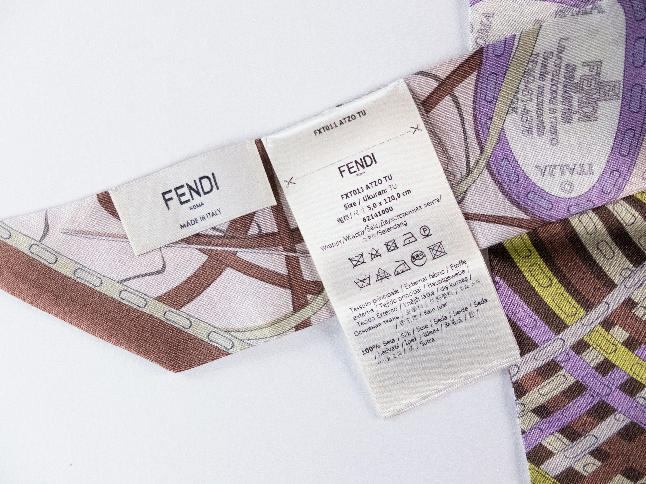 Fendi FENDI two-sided silk Wrappy scarf authentic NWT Size ONE SIZE - 4 Thumbnail