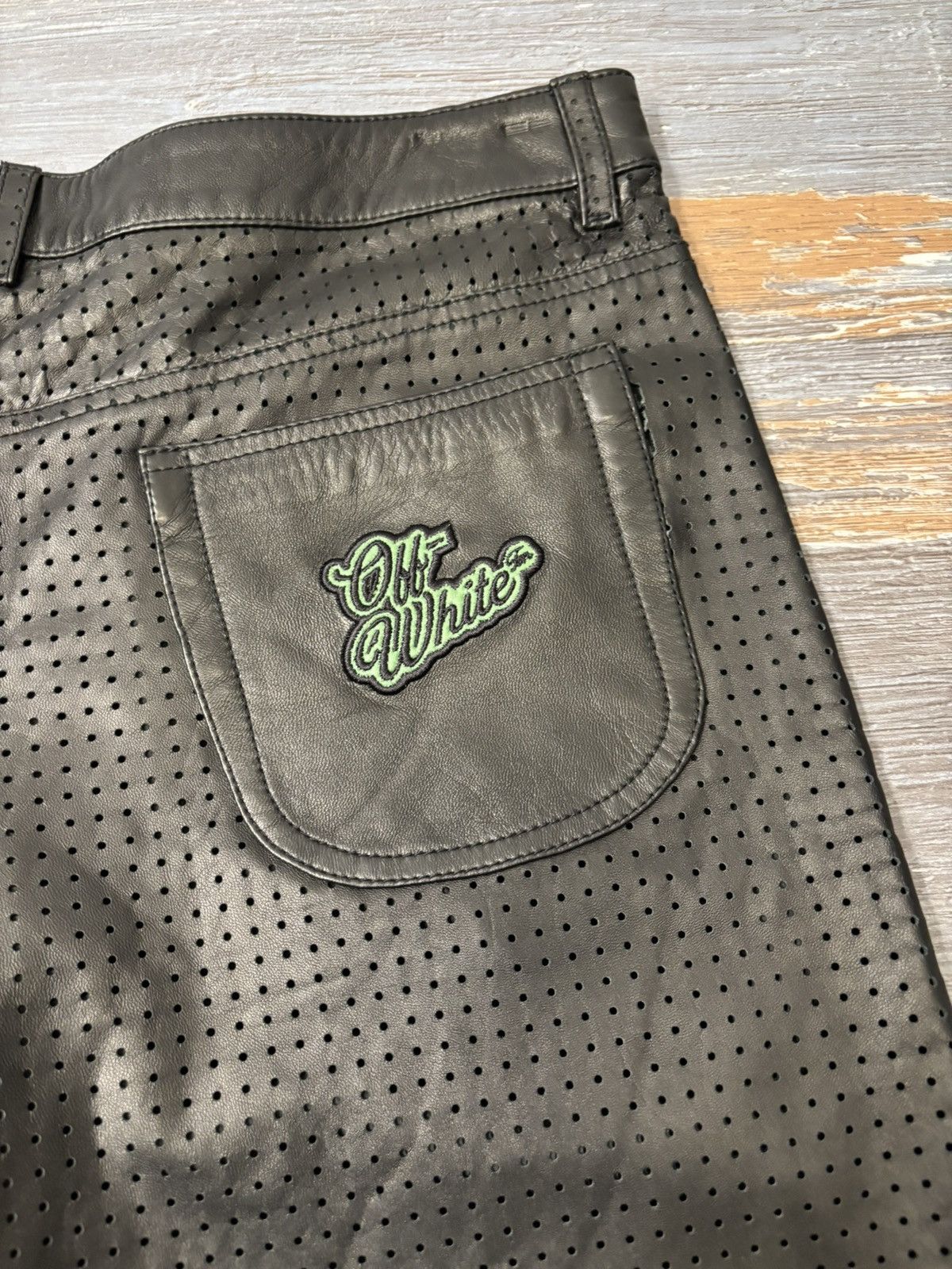 Off-White Off White Basketball Shorts Perforated Leather Size US 34 / EU 50 - 3 Thumbnail