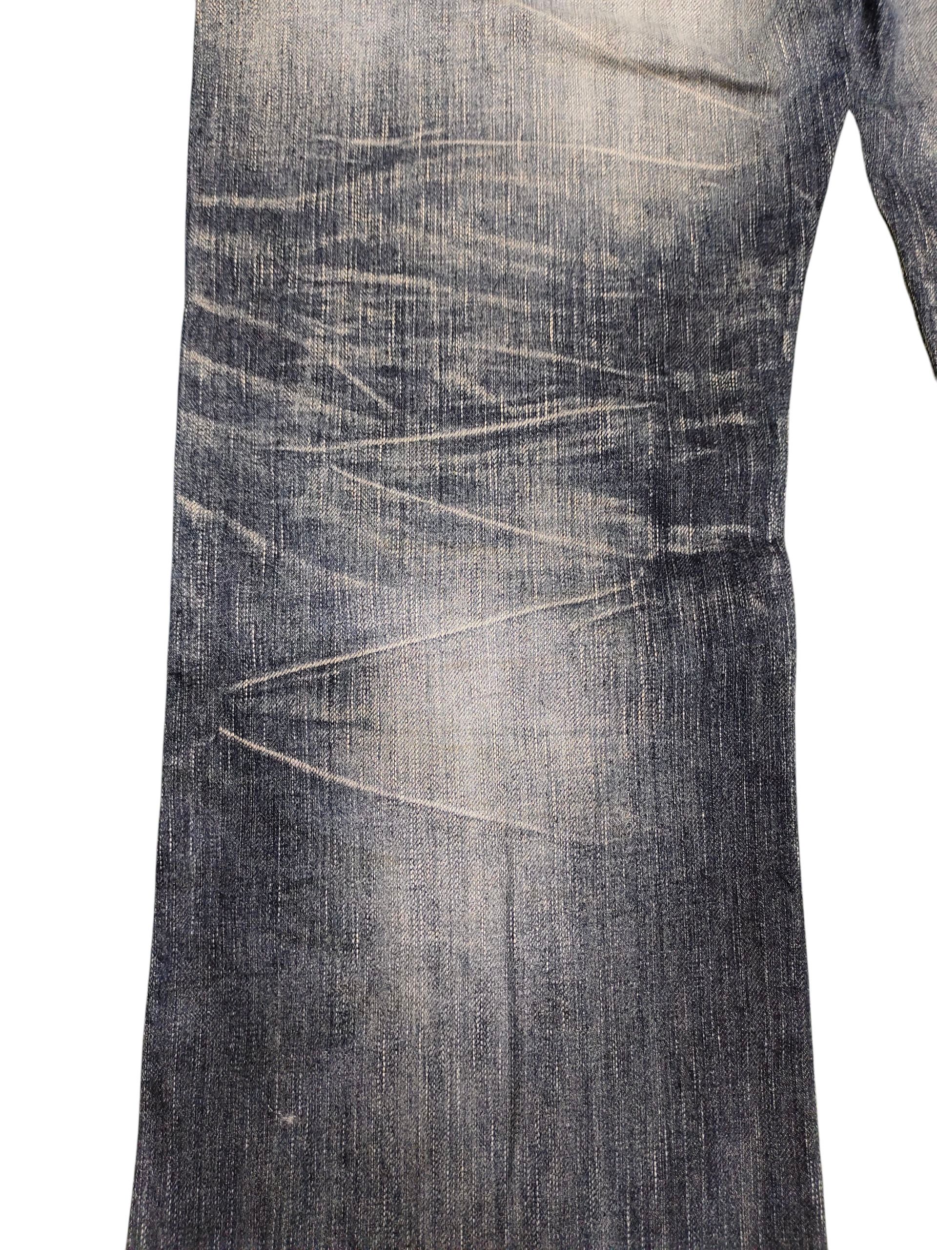 If Six Was Nine Flare Jeans Edwin Blue Trip Bullhead Distress Bootcut Y2k Size US 34 / EU 50 - 5 Thumbnail
