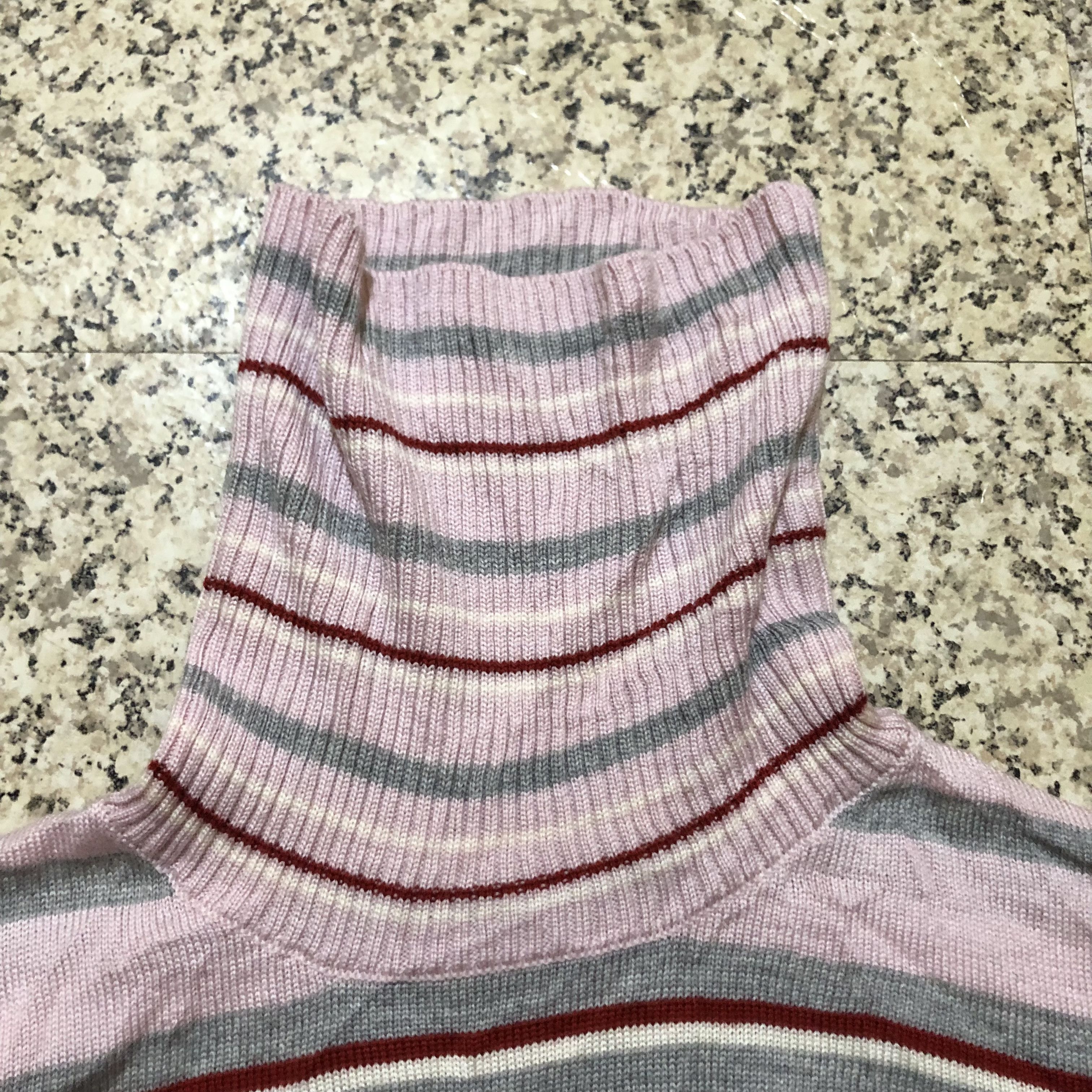 Courreges Vintage Courrèges Paris Striped Turtleneck Wool Knit Sweater Size S / US 4 / IT 40 - 3 Thumbnail