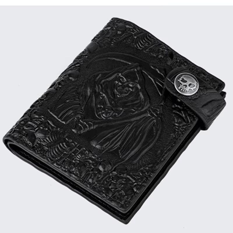 Japanese Brand Retro Biker Purse Devil Skull Death Rock Wallet Size ONE SIZE - 1 Thumbnail