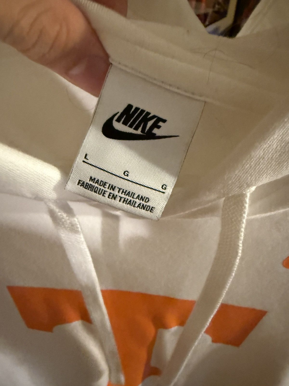 Nike White and Orange UT Vols Nike Hoodie Size US L / EU 52-54 / 3 - 3 Thumbnail