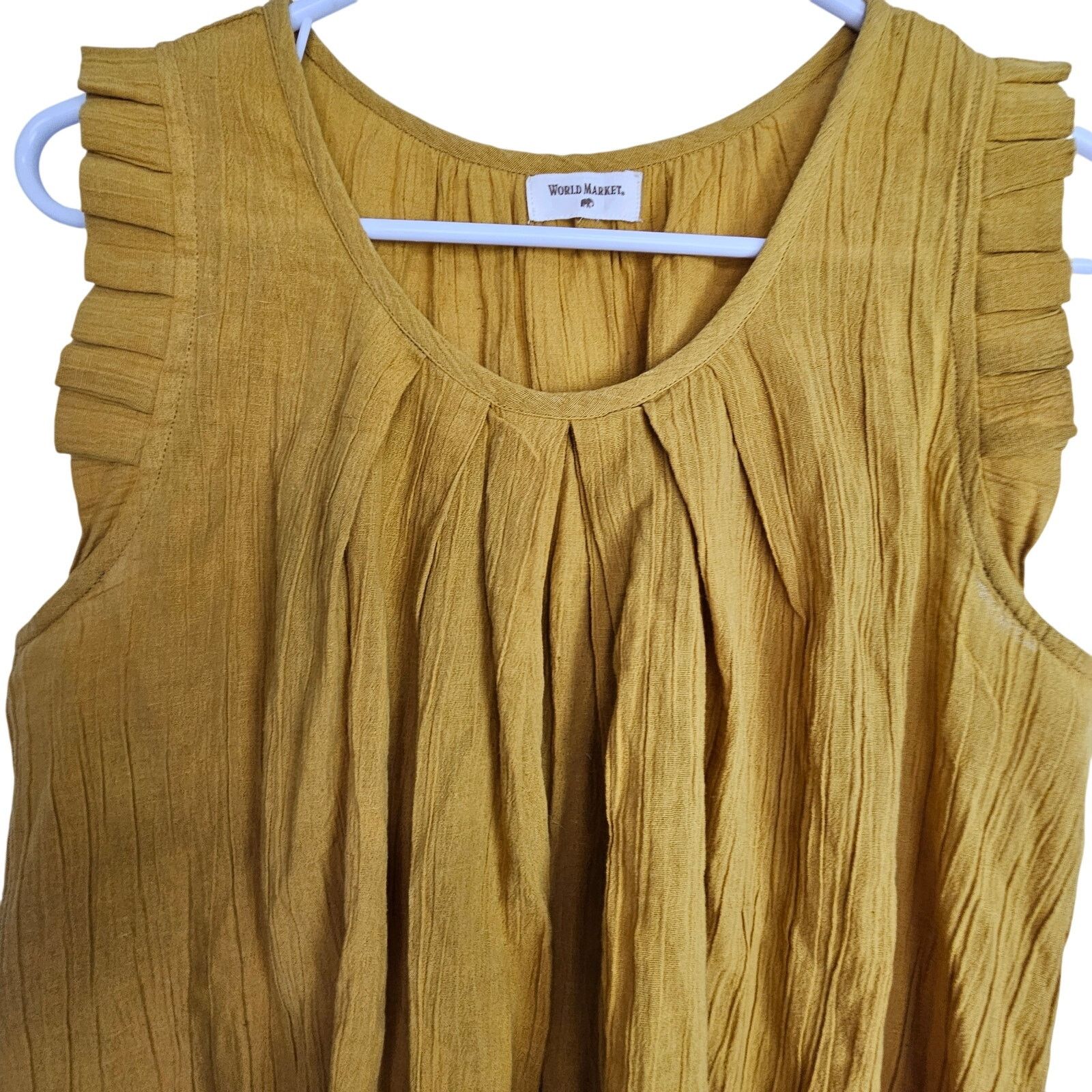 Market World Market Womens Cotton Linen Tank Size S/M Mustard Boho Size S / US 4 / IT 40 - 2 Thumbnail
