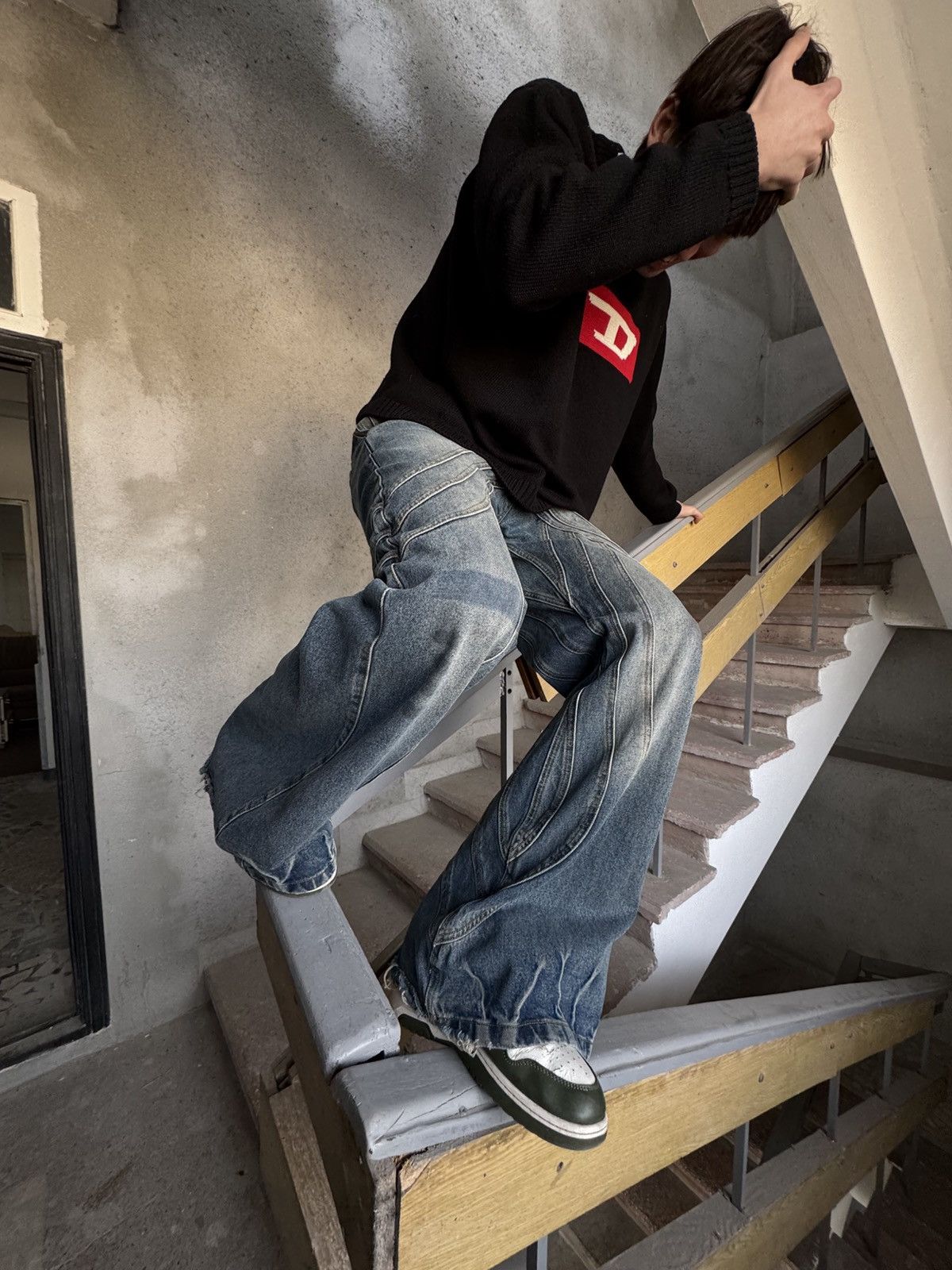 No Faith Studios Flared Denim | Grailed