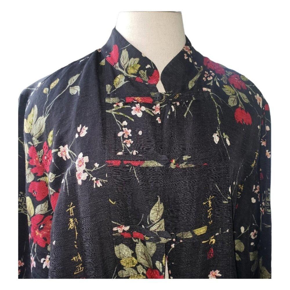 Designer CT1680 SilkLand Woman Black Mandarin Collar Style Jacket 2X Size XXL / US 16-18 / IT 52-54 - 2 Thumbnail