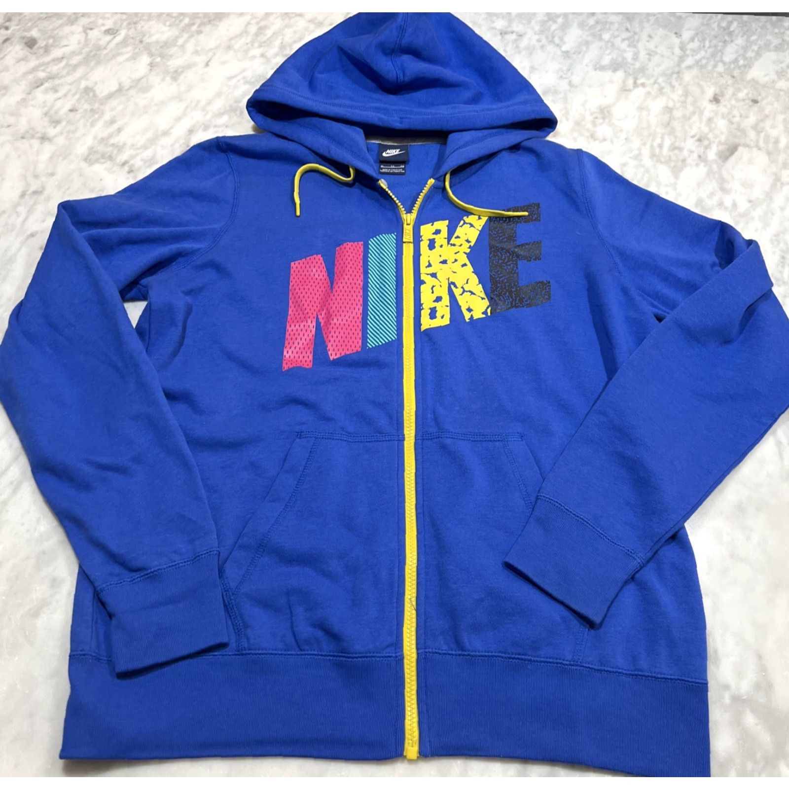 Nike VINTAGE Nike Hoodie Full Zip Shirt Men XL Blue 678888-480 90s Graphic Pockets Basketball Gym Size US XL / EU 56 / 4 - 3 Thumbnail