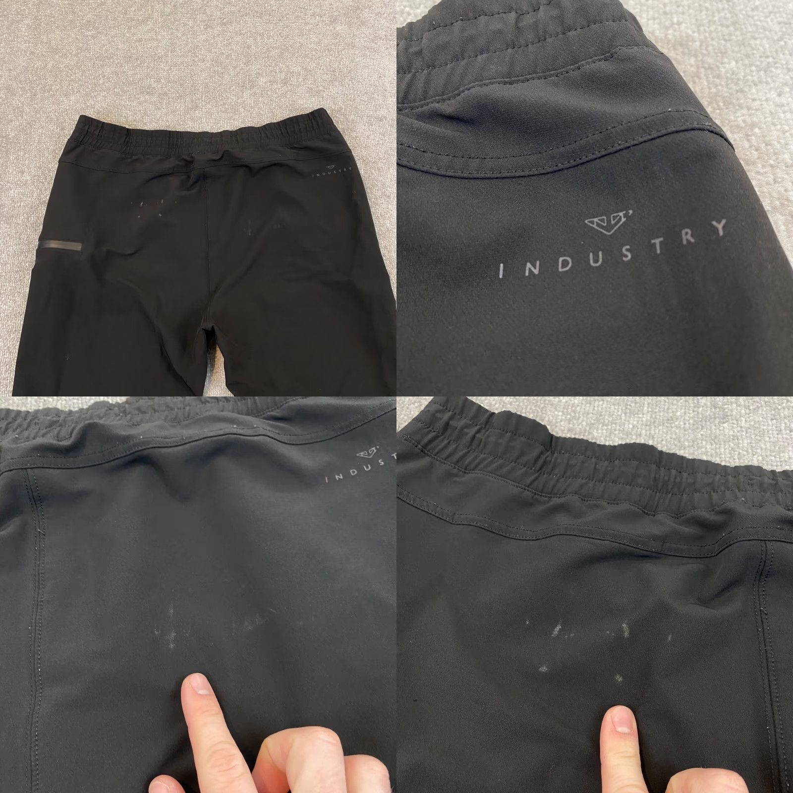 Industrie Industry Pants Mens XL Black Tapered Joggers Stretch Pockets 35x30 IF19P255 Size US 36 / EU 52 - 9 Thumbnail