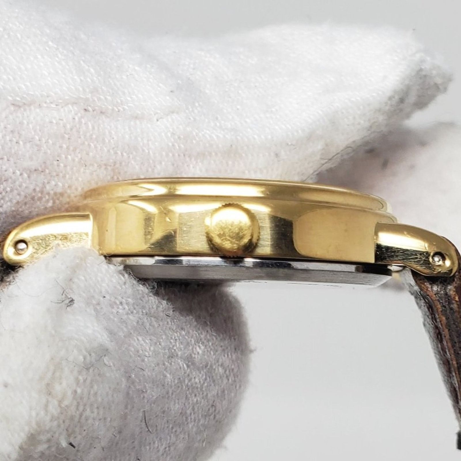 Disney X Lorus Mickey Mouse Gold Watch Vintage Brown Leather display picture 3