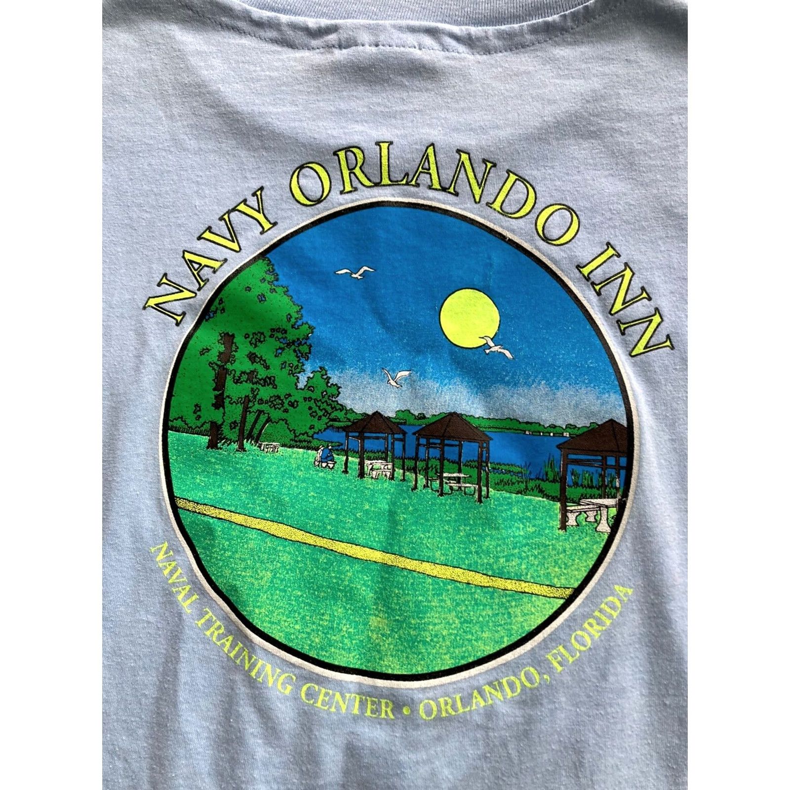Hanes VINTAGE Hanes T-Shirt Navy 80s 90s US Military Naval Training Center Orlando Mens XL Blue Short Sleeve Men XS? Size US XL / EU 56 / 4 - 2 Thumbnail